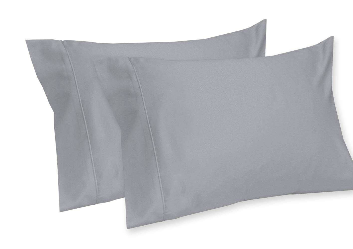 Royal Tradition 600-Thread-Count 100% Cotton Pillowcase Set of 2 (Standard/Queen Size) - Soft Luxury Bedding for Hotel-Style Comfort in Gray - Perfect for Master Bedrooms, Guest Rooms & Airbnb Listings