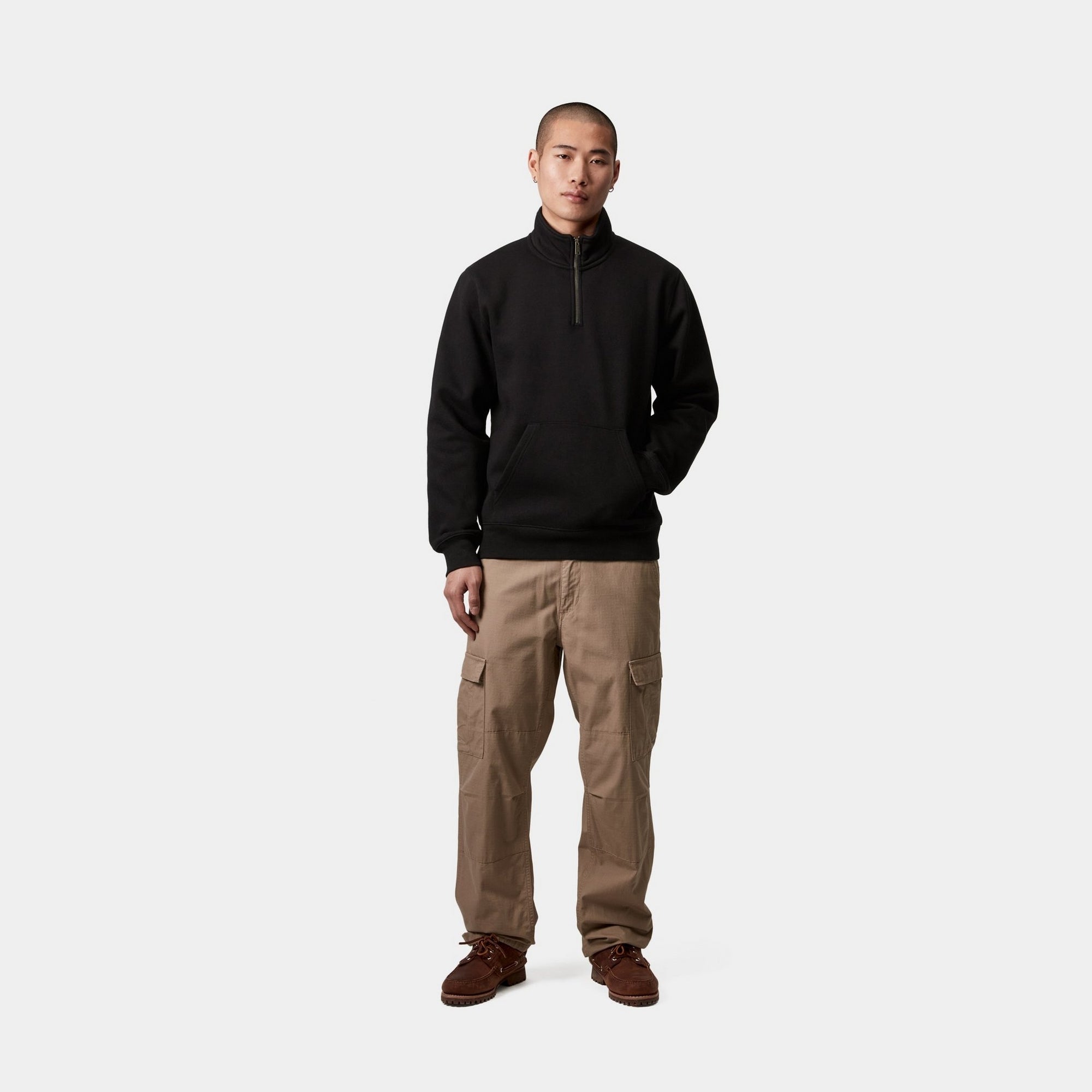 Chase Neck Zip Sweatshirt for Women - Black Pullover Hoodie | Casual Wear, Gym, Outdoor Activities