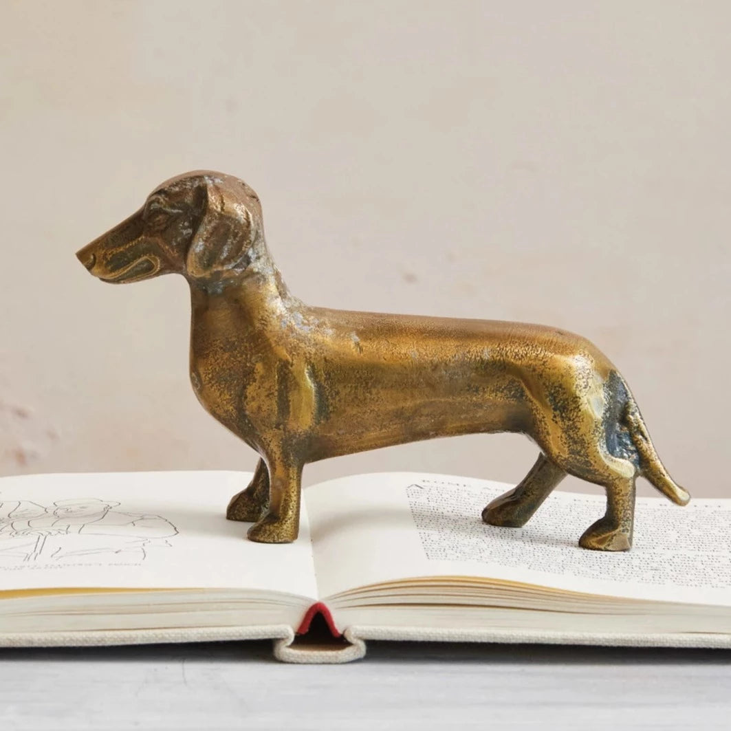 Cast Aluminum Dachshund Statue - Handmade Garden Decor for Outdoor & Indoor Use - Perfect for Patio, Lawn, Home Decor, and Gift Ideas