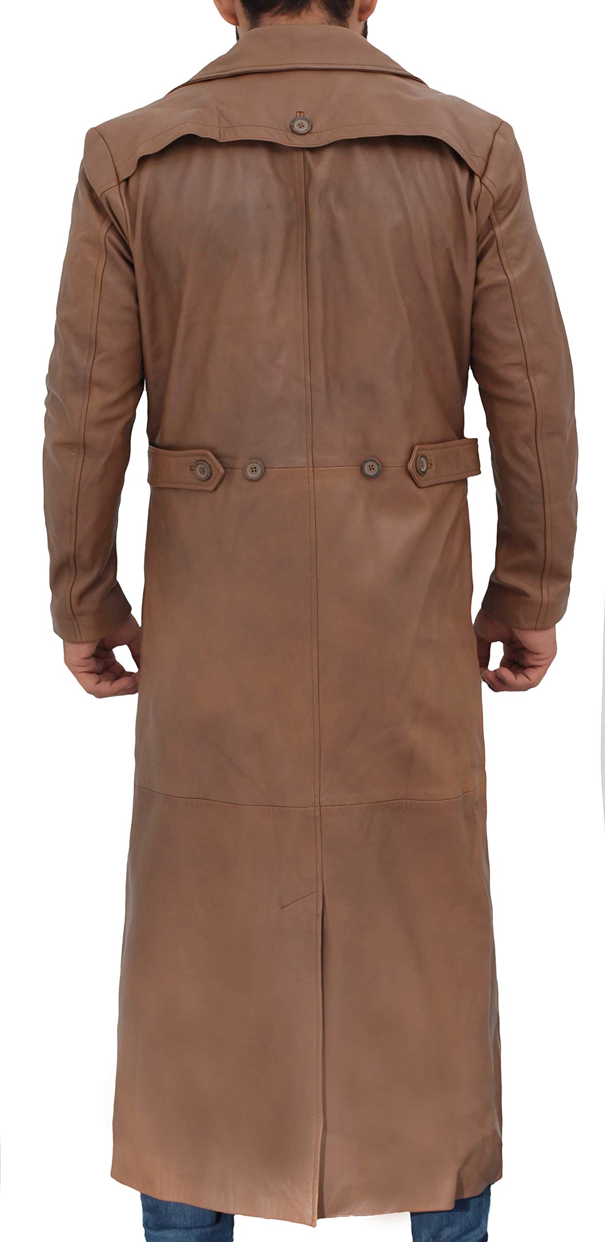Premium Genuine Lambskin Leather Trench Coat for Men - Winter Fashion Long Jacket with Belt - Stylish Outerwear for Business, Dating & Formal Occasions