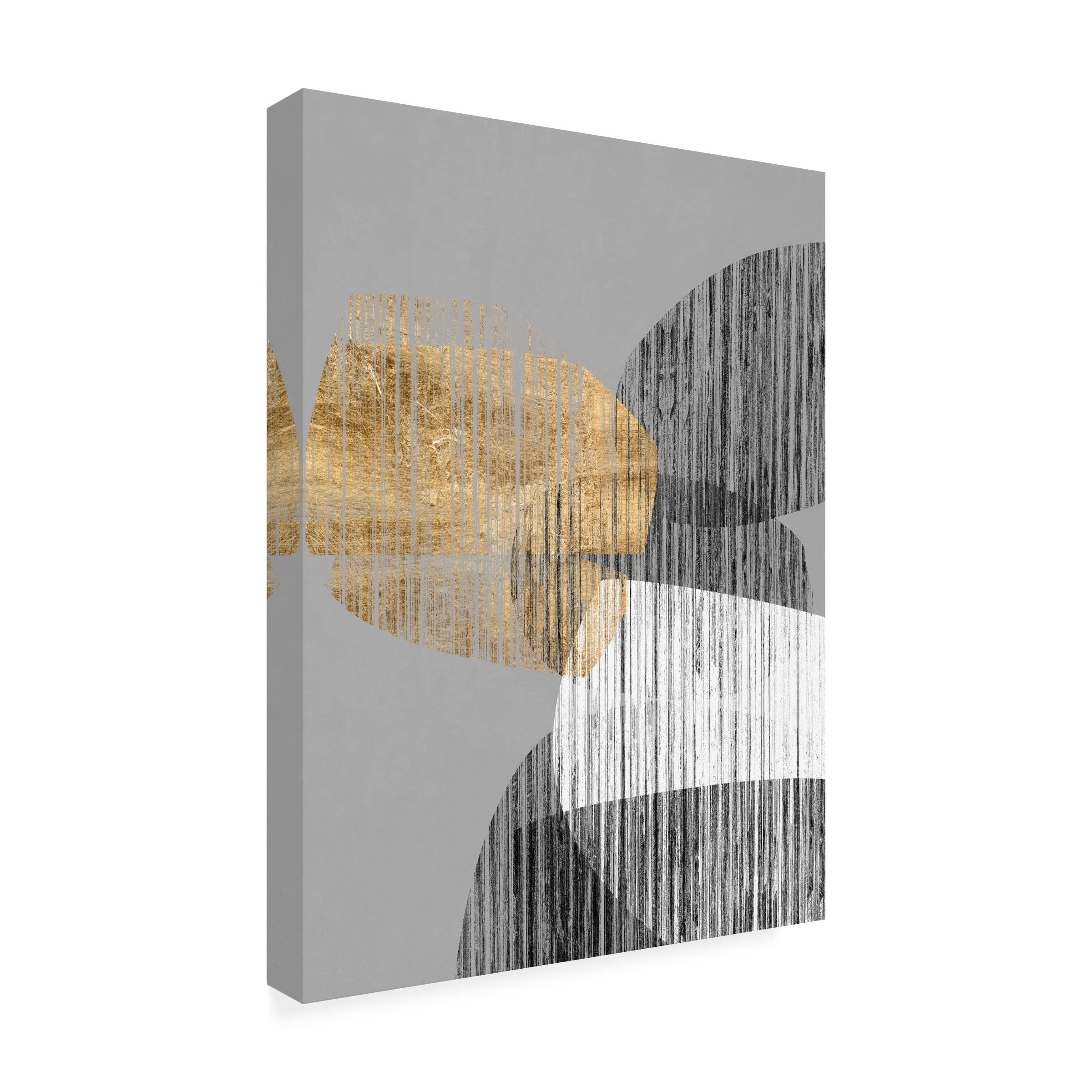 Jennifer Goldberger 'Adjacent Shapes I' Modern Abstract Canvas Wall Art - Handmade Painting for Living Room, Bedroom & Office Decor