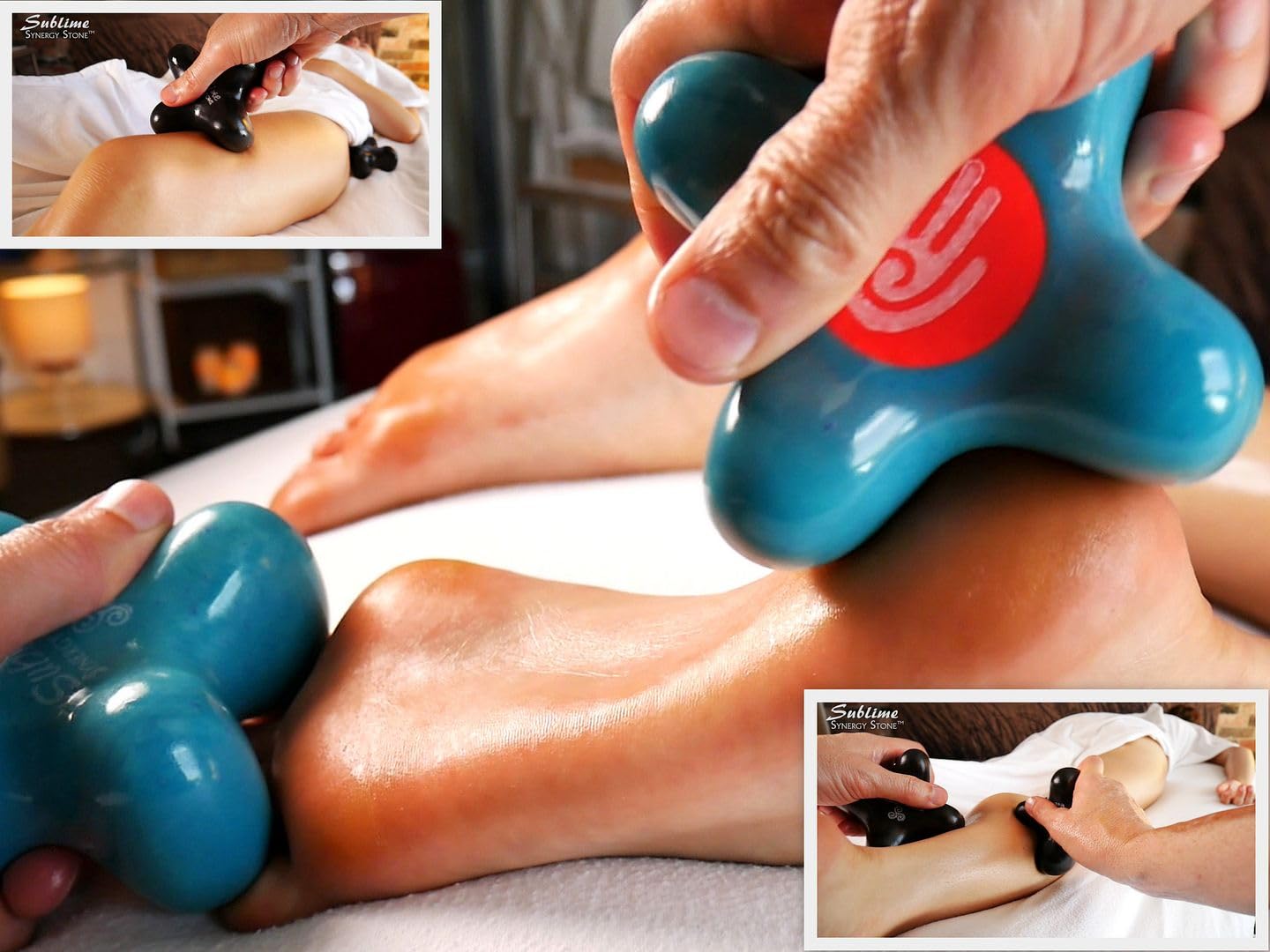 Premium Basalt Black Hot Stone Massage Set (2-Piece) - Deep Heat Therapy for Muscle Tension Relief - Relaxing Contoured Stones with Matte Surface for Smooth Gliding - Perfect for Spa, Home Massage & Aromatherapy with Essential Oils