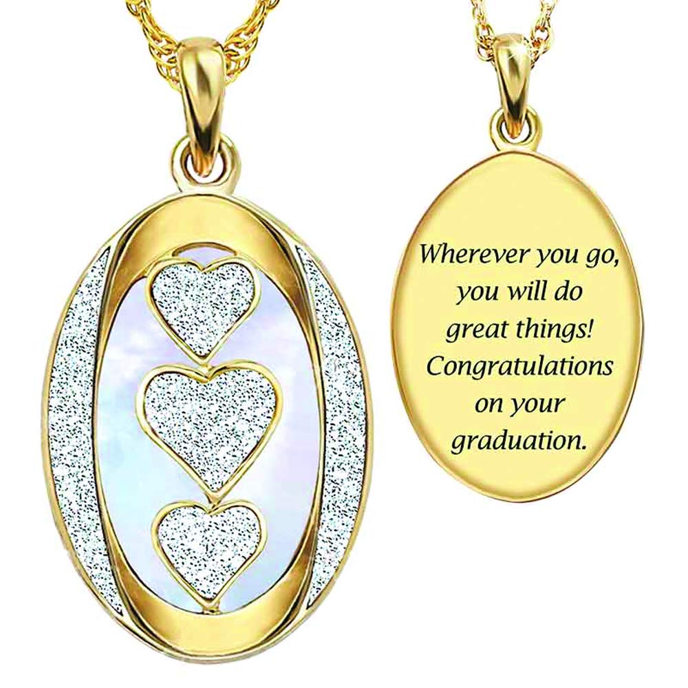 Danbury Mint 'You Will Do Great Things' Graduation Gold Pendant - Elegant Jewelry Gift for Daughter, Granddaughter & Friends - Perfect High School & College Graduation Keepsake - #1162-011 - Ideal for Ceremonies, Parties & Special Occasions