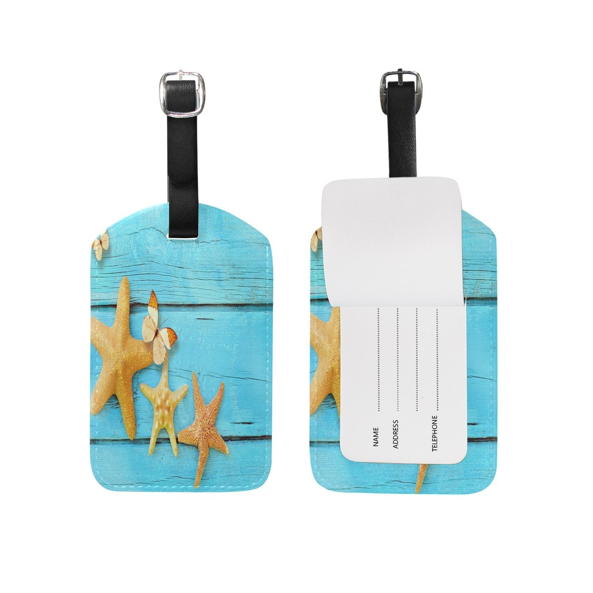 Summer Beach Starfish Luggage Tags - Durable Travel Bag Tags for Suitcases (1-Piece) - Perfect for Vacation, Cruise & Beach Getaways