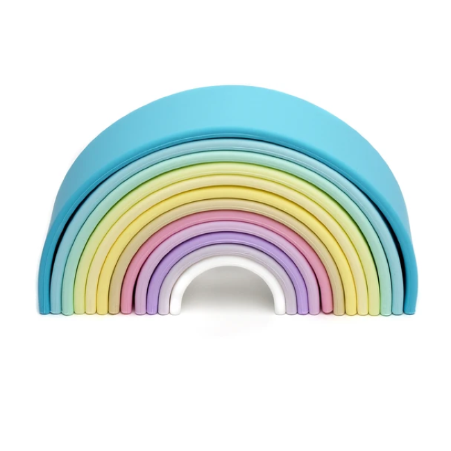 Dena Silicone Pastel Rainbow Large - Soft, Durable & Non-Slip Kitchen Utensil for Baking, Cooking & Serving - Perfect for Home, Restaurant & Party Use