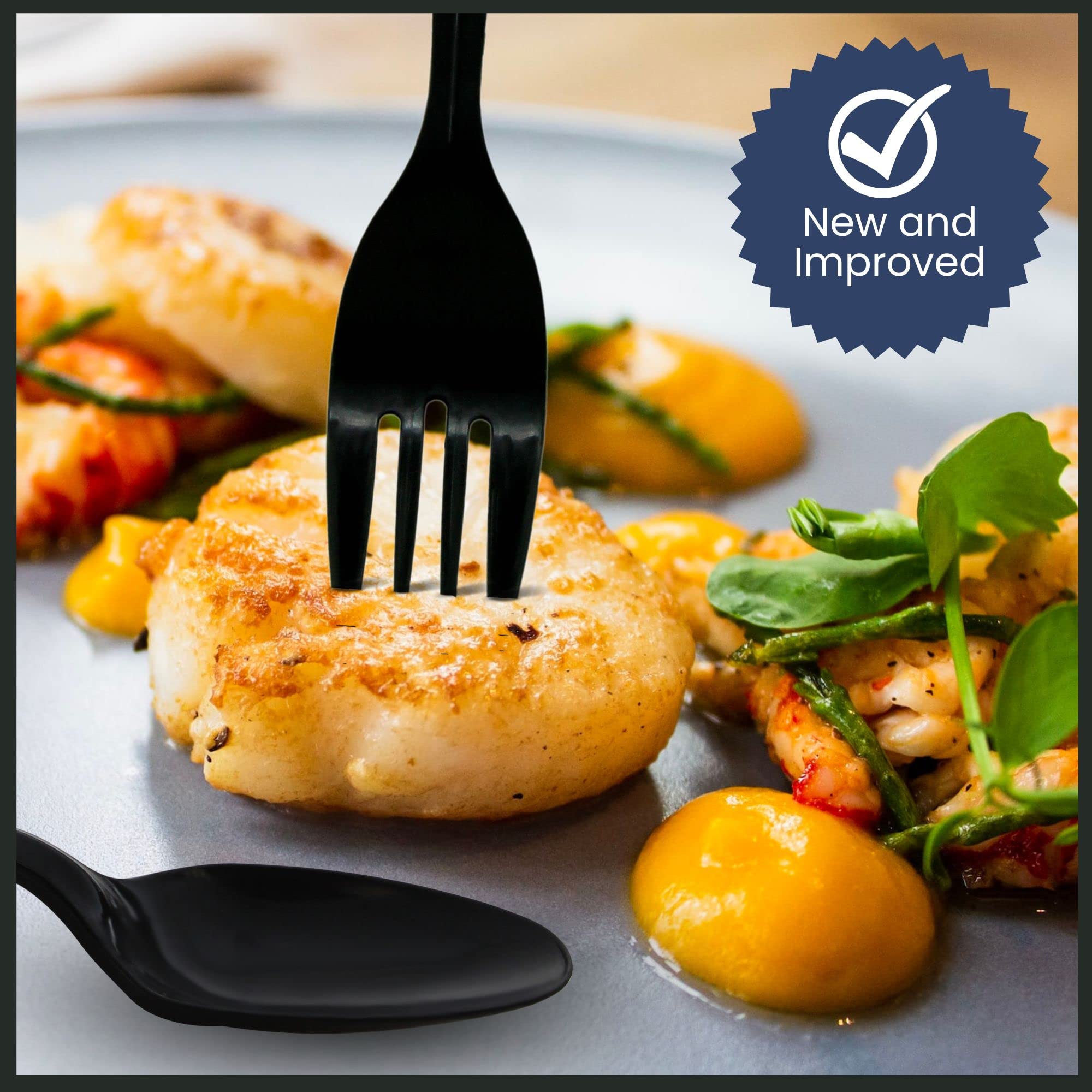 500 Pack Black Plastic Forks - Heavy Duty Disposable Cutlery Set | Premium Plastic Utensils for Parties, BBQs, Picnics, Office and Home Use | Bulk Plasticware for Catering, Events & Everyday Dining