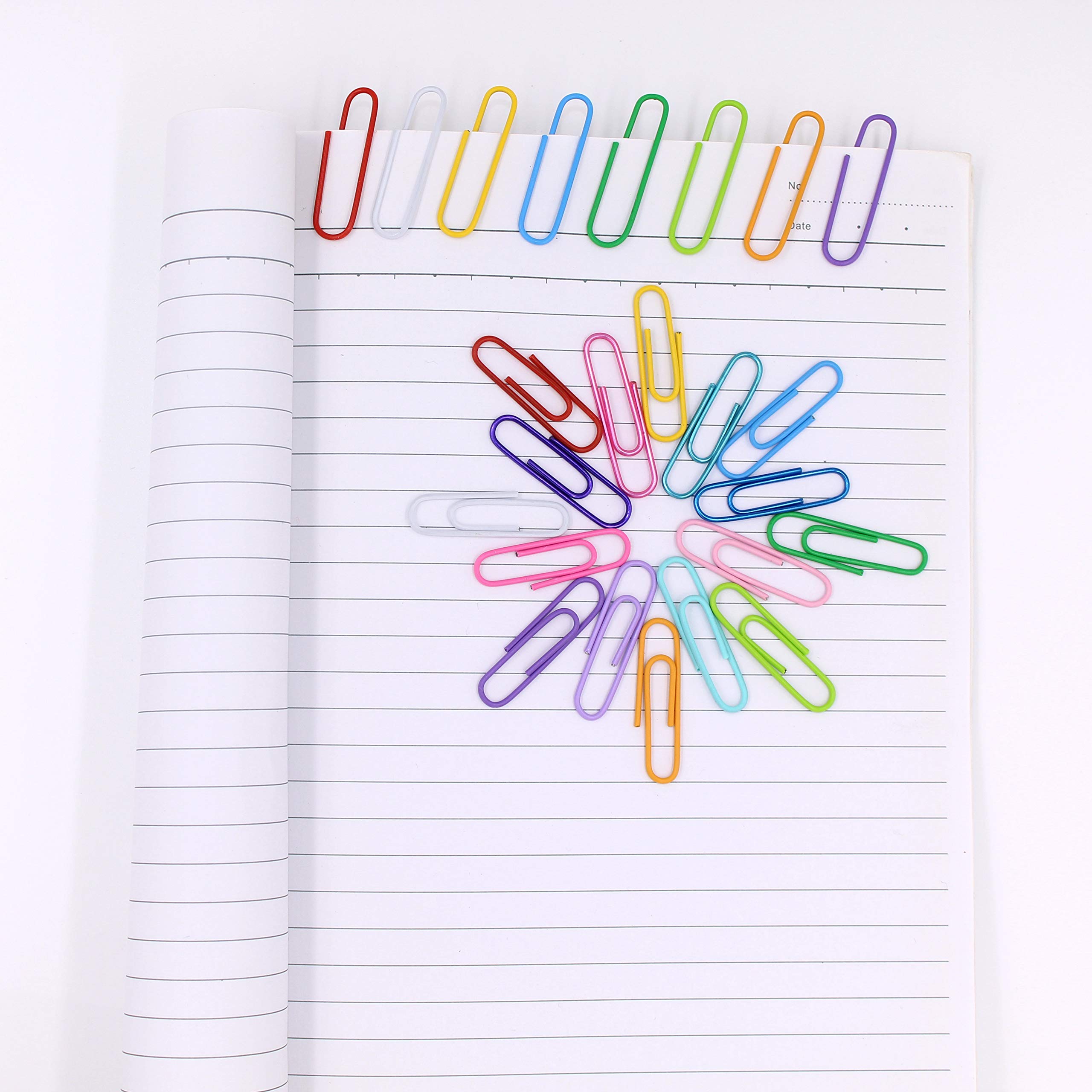 500pcs Multicolor Paper Clips Set - 20 Vibrant Colors, 33mm Office Supplies with Plastic Storage Box | Perfect for Organizing Documents, School Projects, Crafting & Office Use