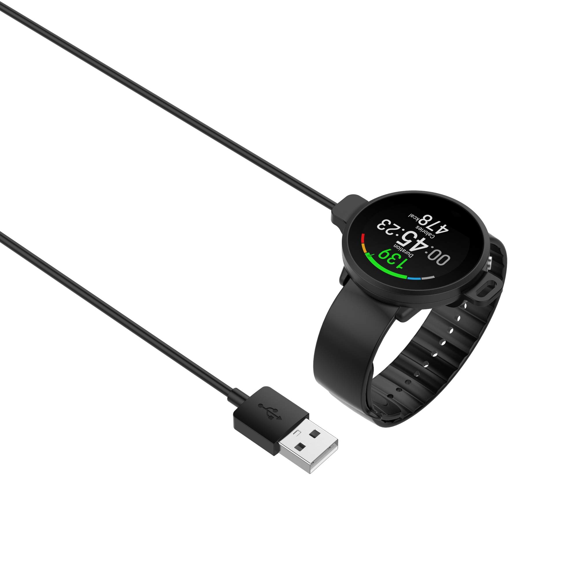 Original Polar Unite Charger - 3.3ft USB Charging Cable Compatible with Polar Unite Fitness Watch | Replacement Dock Adapter for Home, Gym & Travel Use (2-Pack, Black)