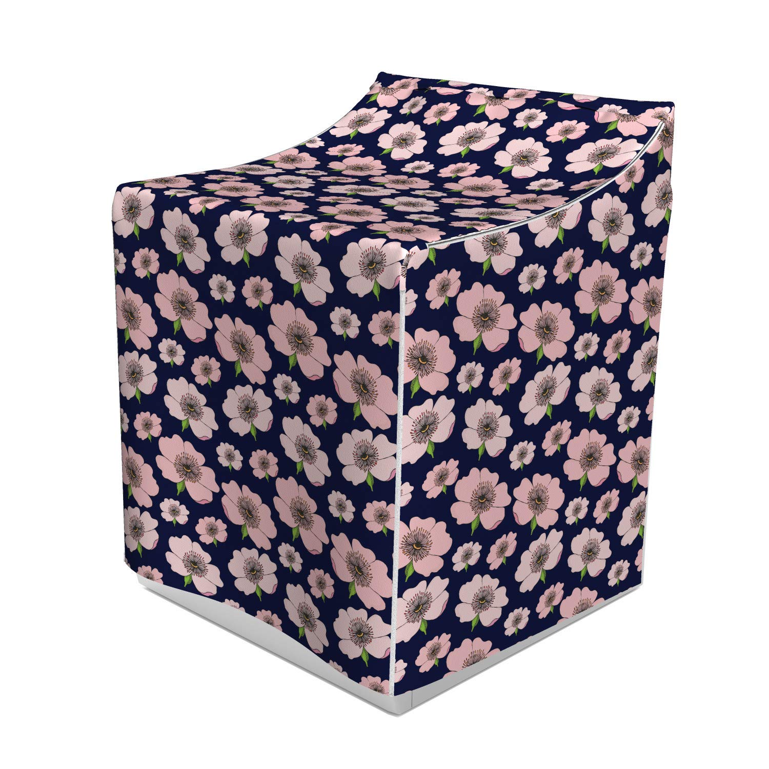Ambesonne Floral Washing Machine Cover - Dog Rose Pastel Pink Hand Drawn Design, Fits Standard 29