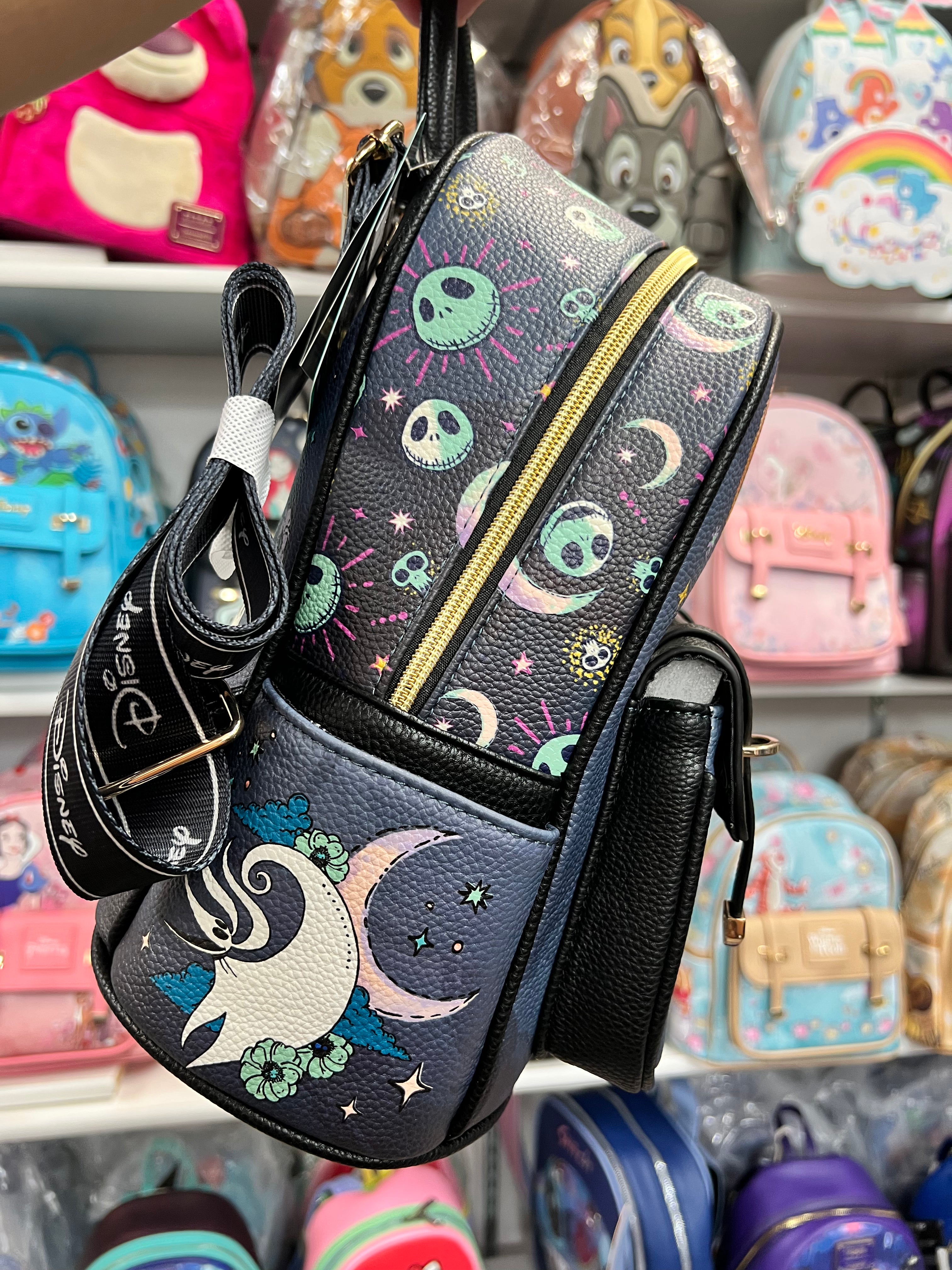 Nightmare Before Christmas Vegan Leather Mini Backpack - Official Disney Themed Crossbody Bag for Women & Teens | Perfect for Halloween, Cosplay, and Disney Park Visits