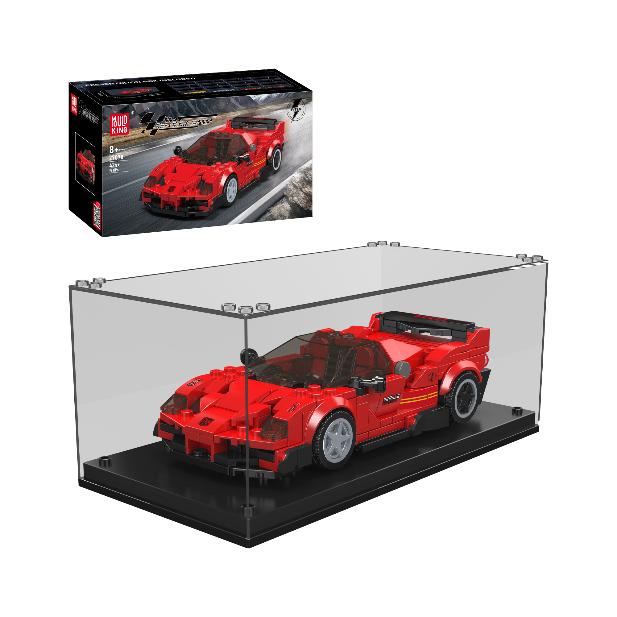 Mould King 27078 F4T LM Concept Car Model Building Kit - 424 Piece STEM Toy for Adults & Teens - Creative DIY Engineering Project for Home Display & Collector's Showcase