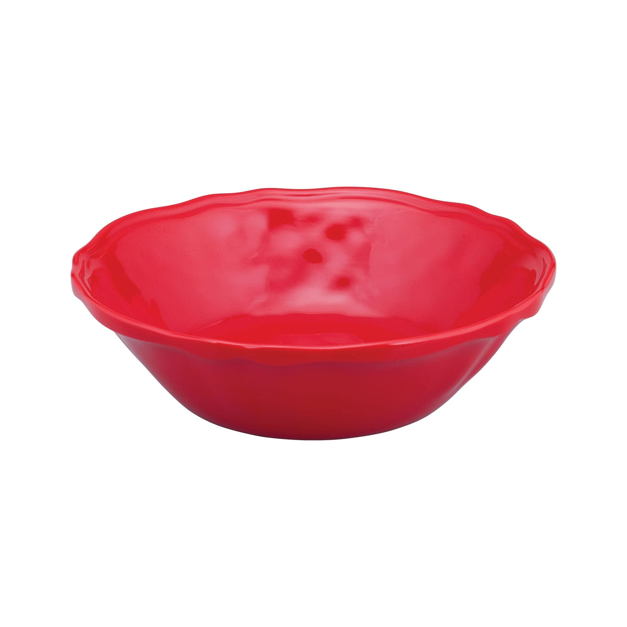 UPware 16-Piece Melamine Dinnerware Set - 4 Dinner Plates, 4 Salad Bowls, 4 Dessert Bowls & 4 Cups - Shatterproof & Lightweight for Outdoor Dining, Picnics, Camping & Everyday Use (Holiday Red)