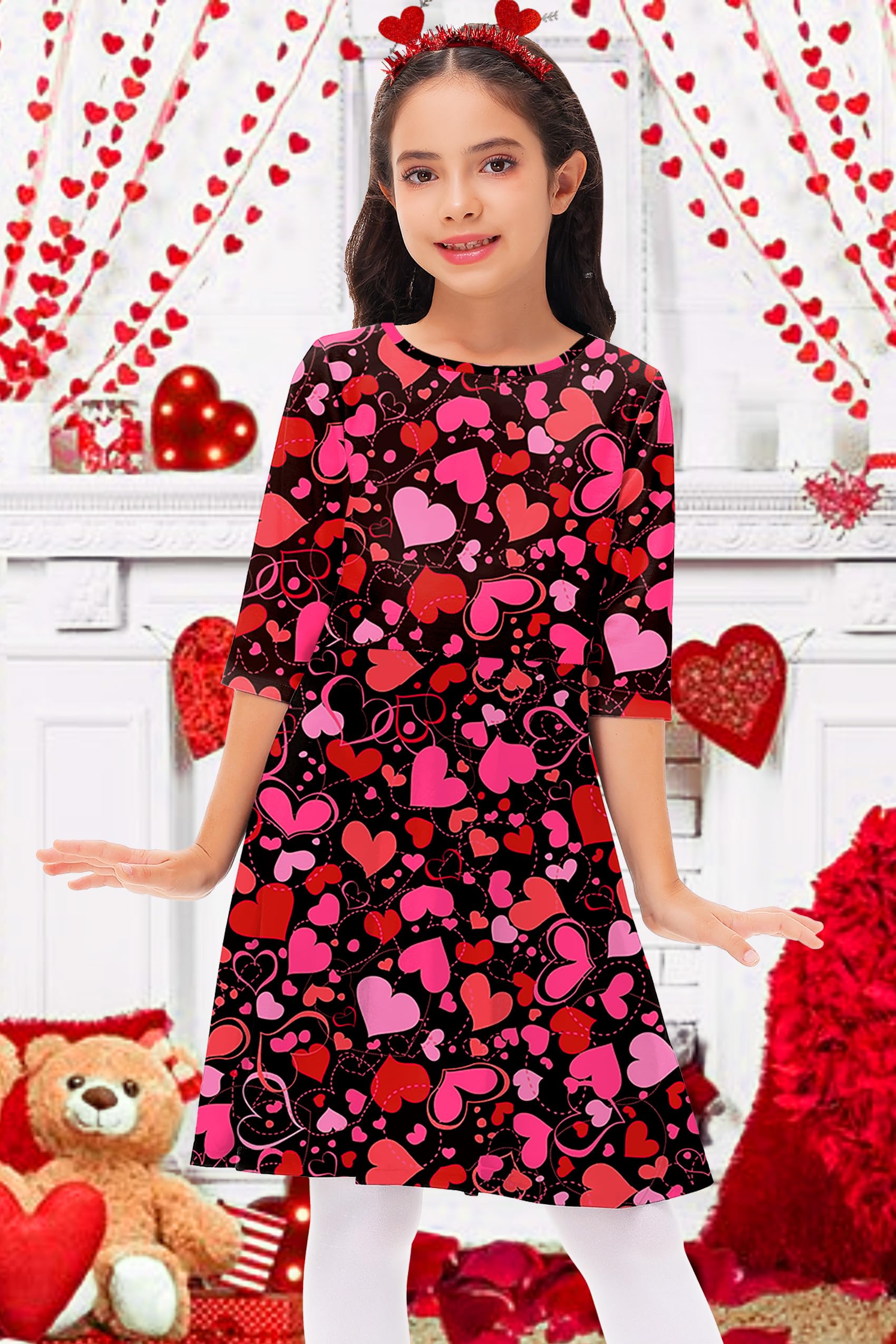 Remimi Girls St Patricks Day Print Dress - Irish Shamrock Twirly Party Dress for Kids 3-14 Years | Perfect for St Patricks Day Celebrations, School Events & Holiday Photos