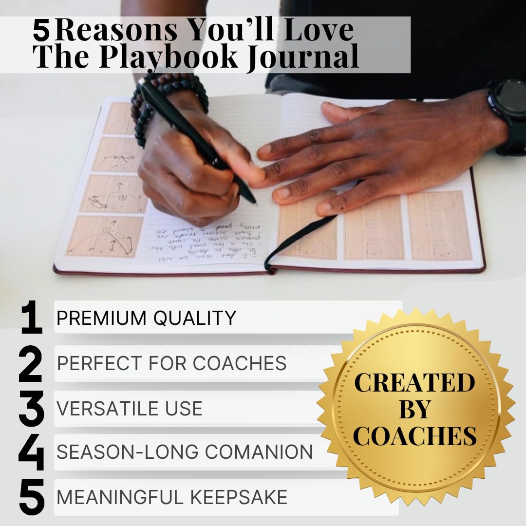 The Playbook Journal - Premium Basketball Coaching Notebook for Men & Women | Perfect Coach & Player Gifts | Ideal for Practice Drills, Game Strategies & Coach Appreciation | Basketball Playbook Notebook