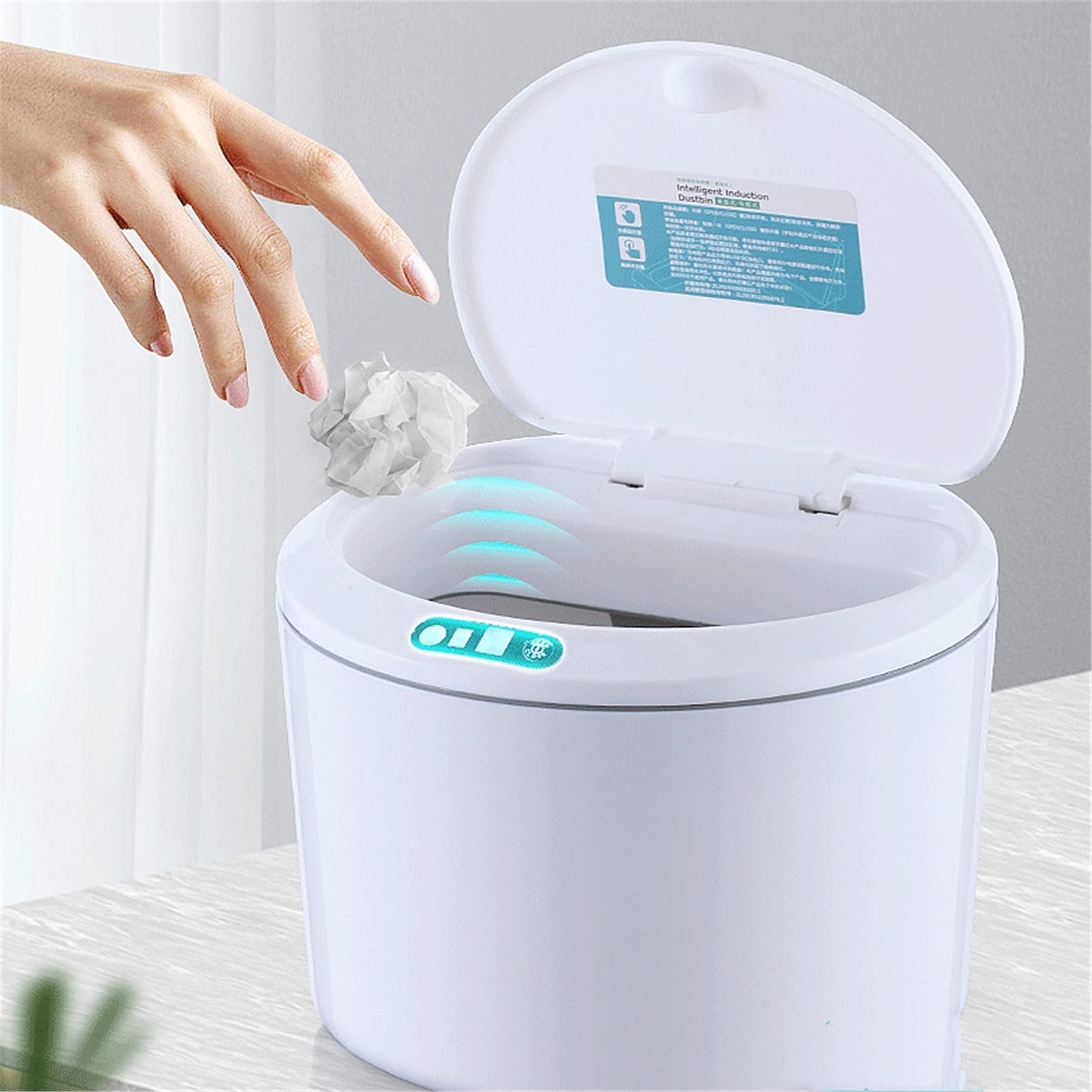 Smart Sensor Electric Desktop Trash Can - Automatic Motion Sensing Office Waste Bin for Wet/Dry Trash, Snacks & Coins Storage (Ideal for Home, Office, Desk & Workspace Organization)