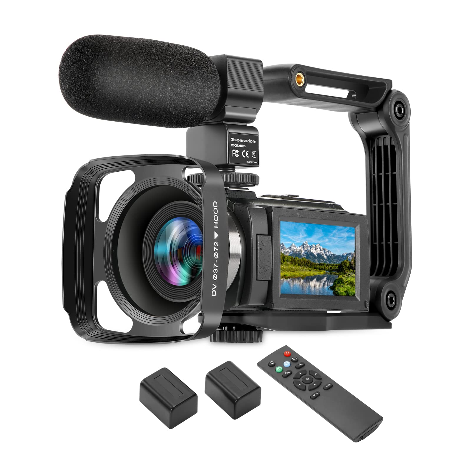 4K Ultra HD WiFi Vlogging Camera - 60FPS 48MP Touch Screen with 16X Digital Zoom, Night Vision, External Mic & Stabilizer | Perfect for YouTube Content, Travel Vlogging, Live Streaming & Professional Videography