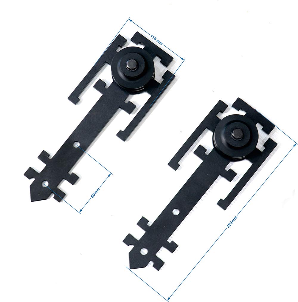 Royal Sliding Barn Door Hardware Kit - 16FT Double Door Track Set (Four 1220mm Rails) - Heavy Duty Rustic Barn Door System for Home, Office & Farmhouse Style Decor