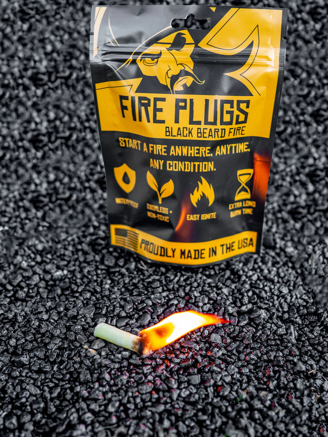 Black Beard Fire Plugs - Premium Fire Starter Plugs for Camping, Hiking & Outdoor Survival | Waterproof & Long-Lasting Fire Starters for Grills, Fireplaces & Emergency Kits