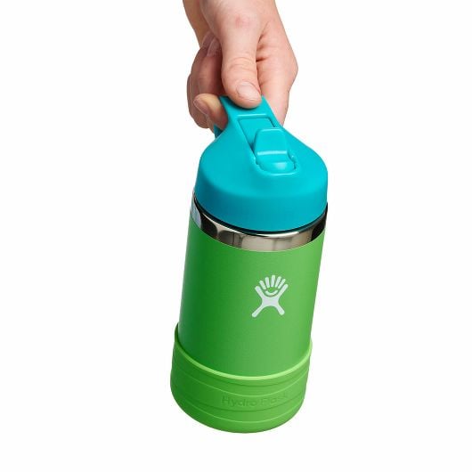 12 oz Kids Wide Mouth Water Bottle with Straw Cap - Leak Proof, BPA Free, Ideal for School, Sports & Outdoor Activities