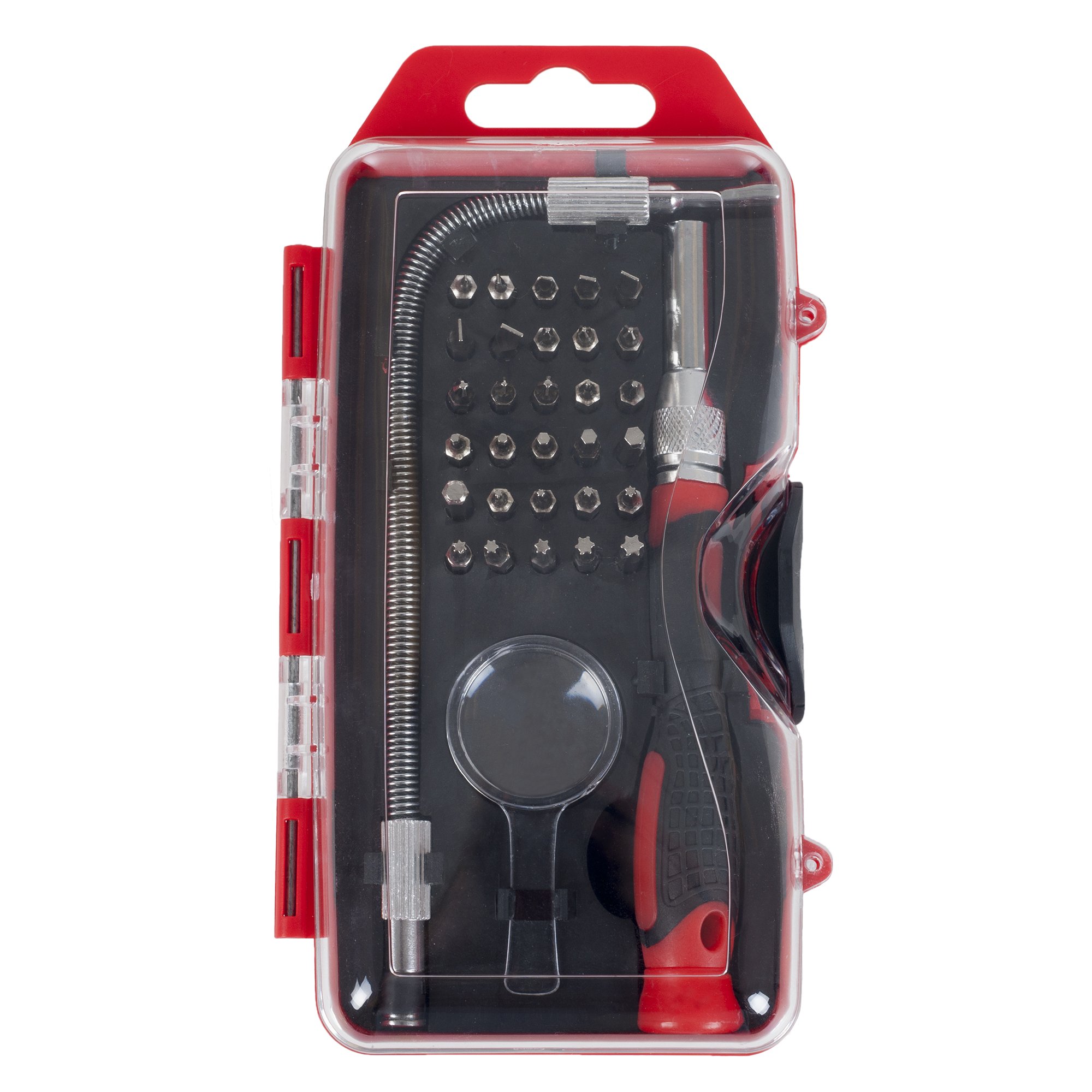 Stalwart 30-Piece Precision Screwdriver Set with Flexible Shaft & Magnifying Glass - Professional Electronics Repair Tools for Phones, Laptops, Watches - Complete Home & DIY Tool Kit in Durable Case