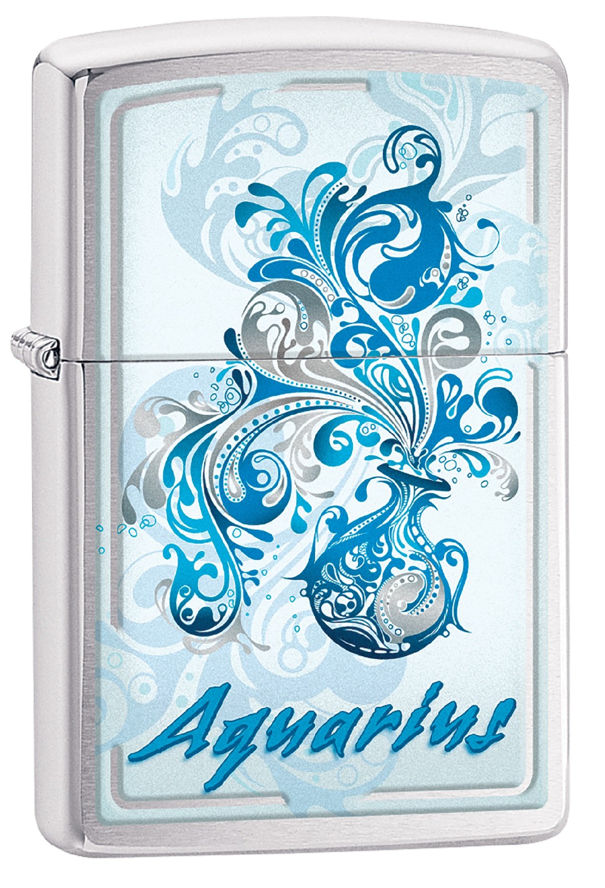 Custom Engraved Zippo Lighter with Zodiac Sign (Aquarius) - Personalized Gift for Men & Women - Perfect for Birthdays, Anniversaries & Collectors