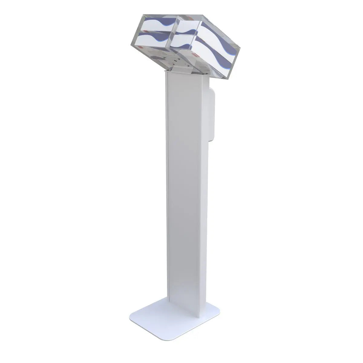 Premium Locking Sanitizing Station Stand with Graphic Card Slot - Hygienic Hand Sanitizer Holder for Offices, Schools & Public Spaces