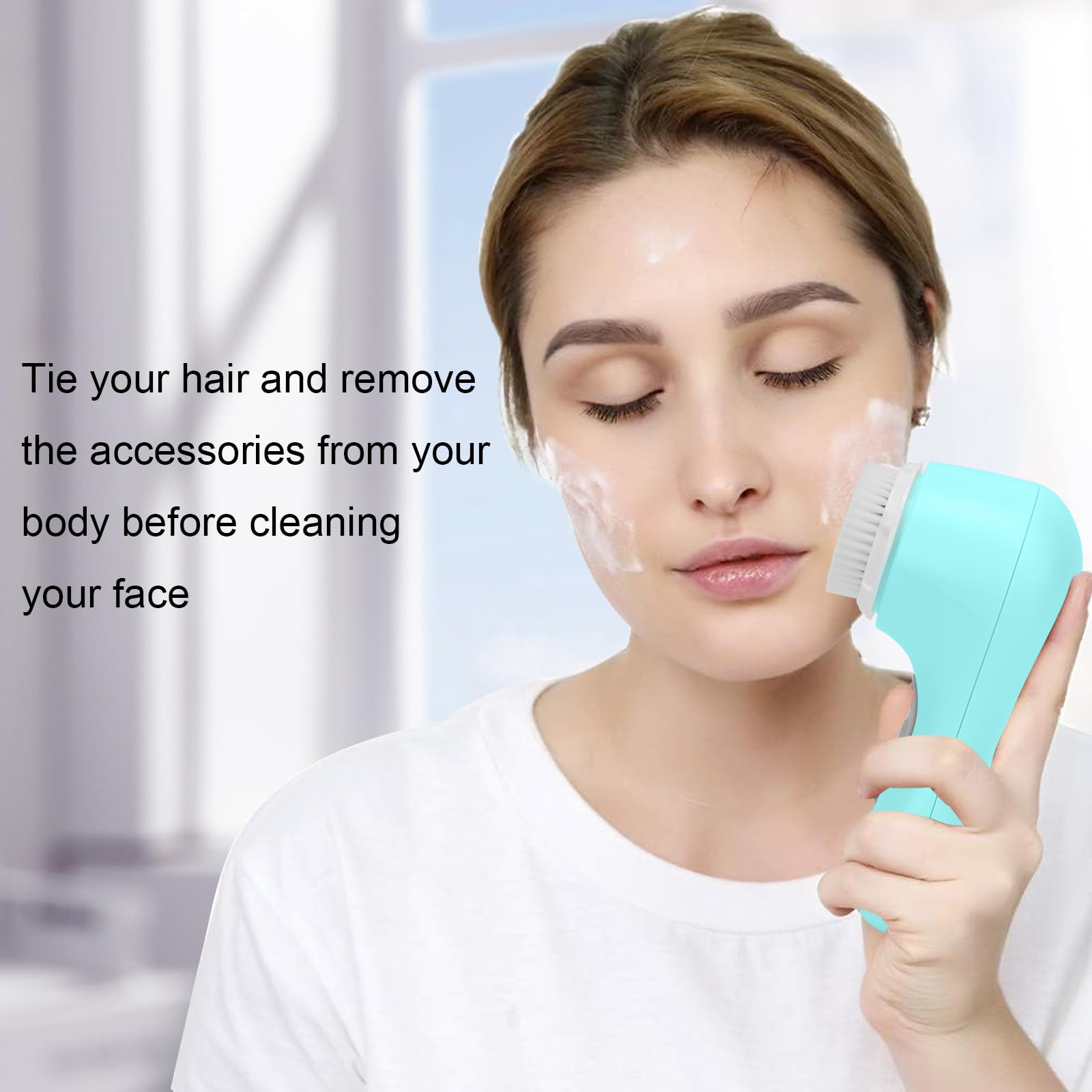Mia 2 Acoustic Wave Facial Cleansing Brush - Deep Pore Cleaner for Glowing Skin, Waterproof & Rechargeable (Sea Breeze) | Perfect for Daily Skincare Routine & Travel