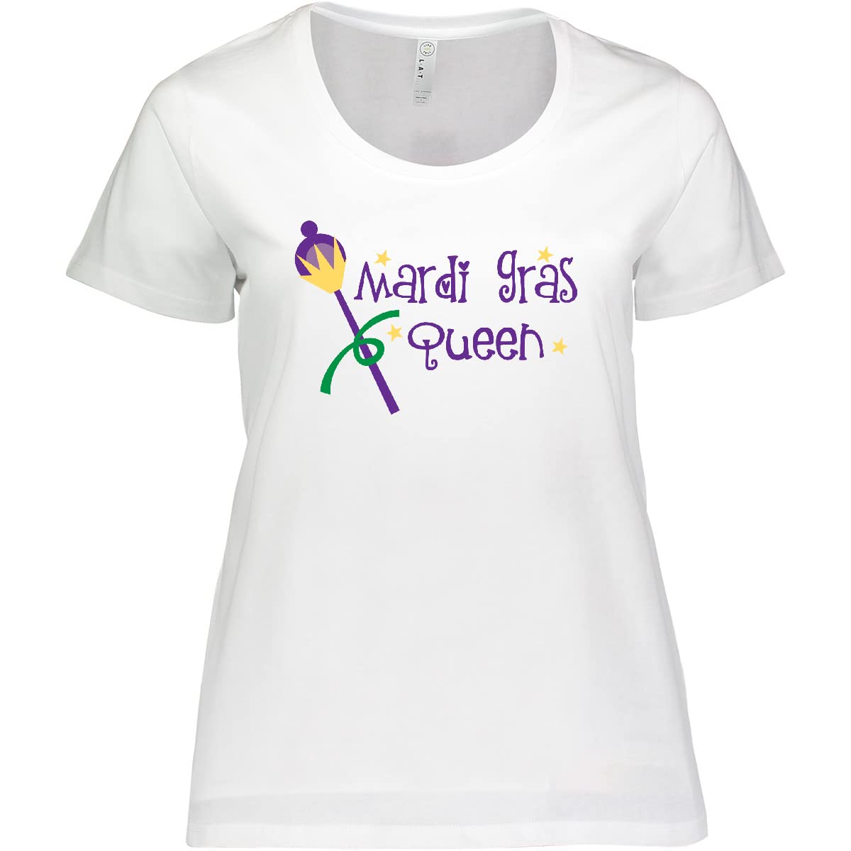 Inktastic Mardi Gras Queen Women's Plus Size T-Shirt - Fun Festival Graphic Tee for Carnival, Parties & Casual Wear