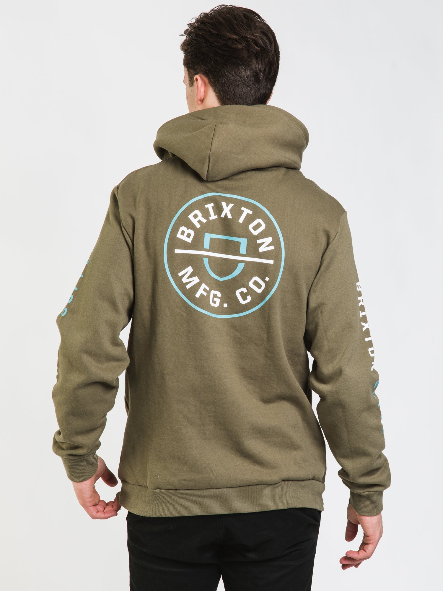 BRIXTON CREST PULLOVER HOODIE - Men's Casual Zip Up Sweatshirt | Winter Warm Fleece Lined Jacket for Outdoor Activities & Streetwear Fashion