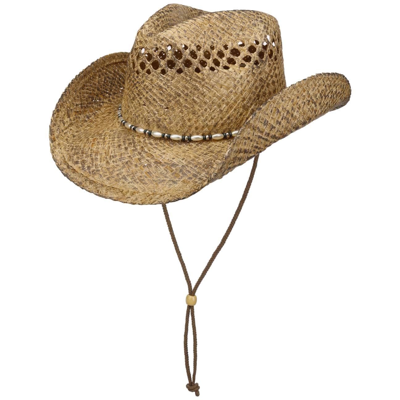 Stylish Pearl Western Raffia Sun Hat for Women - Wide Brim Summer Beach Hat - Perfect for Outdoor, Vacation, and Fashion Accessories