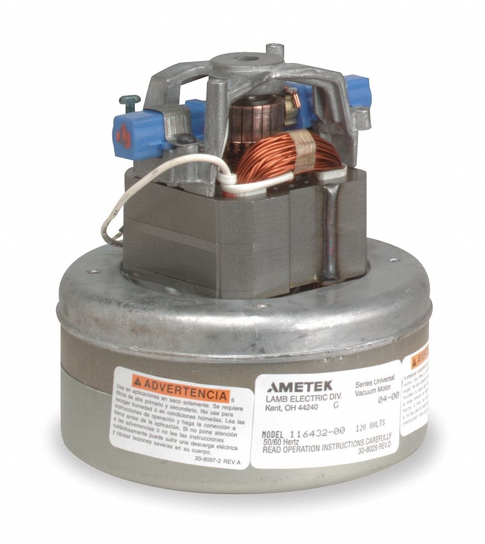 AMETEK LAMB 240V AC Vacuum Motor with Thermoset Mounting Brackets - 5.7 Inch Body Diameter, 2 Blower Stages | Ideal for Industrial Vacuum Systems, HVAC Equipment & Commercial Cleaning Applications
