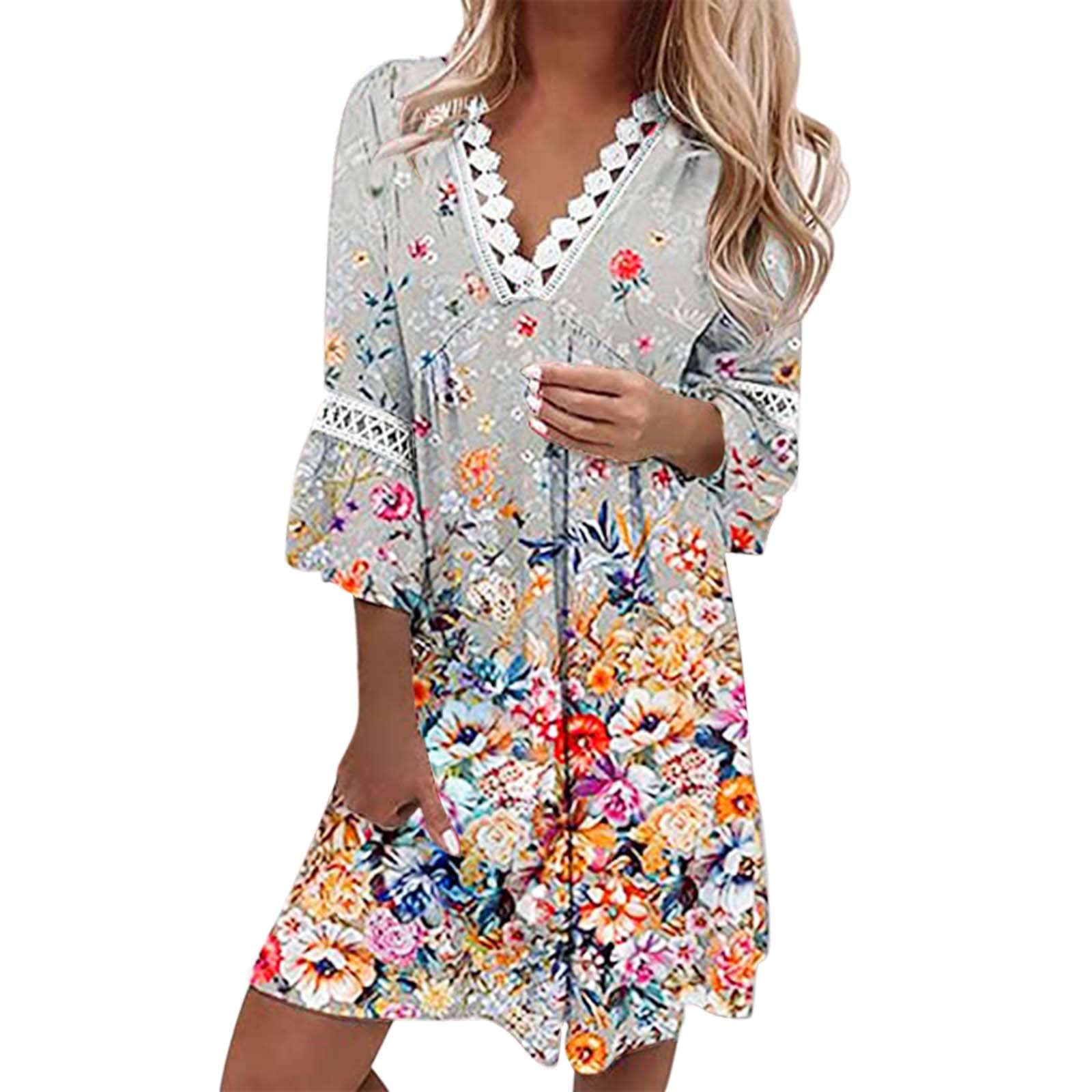 Xiloccer Women's Party Shirt Dress - Casual Wedding Guest Dress, Summer & Spring Sundress, Flowy Dressing Gown for Beach, Vacation, and Special Occasions
