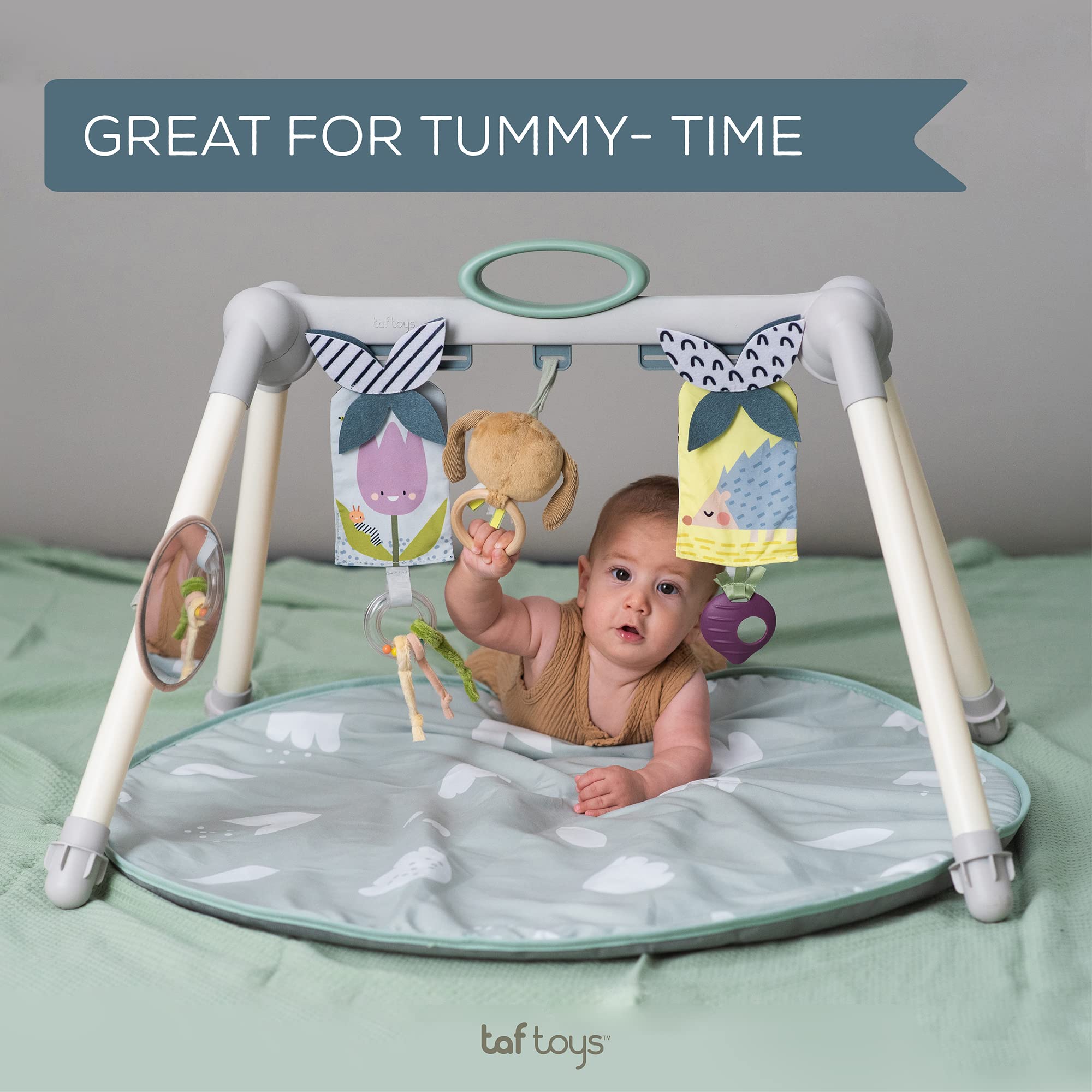Taf Toys Urban Garden Foldable Baby Activity Gym - Soft Playmat with Hanging Toys for Newborns & Infants | Perfect for Tummy Time, Sensory Play & Early Development