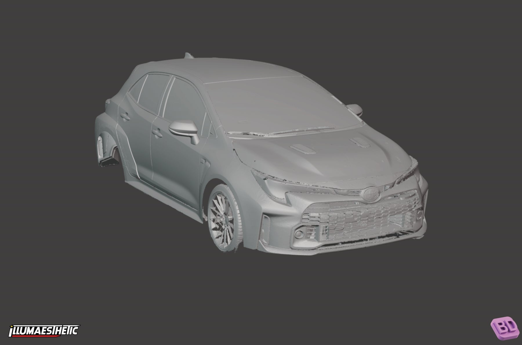 Toyota GR Corolla (GZEA14) 3D Scan Model for 2023+ - High Precision Digital Car Model for Racing Simulation, 3D Printing & Automotive Design