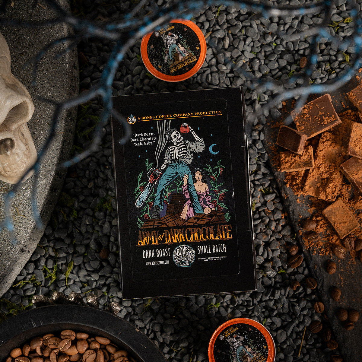 Army of Dark Chocolate Bones Cups - 12 Count | Halloween Party Favors, Trick or Treat Gifts, Spooky Snacks for Kids & Adults