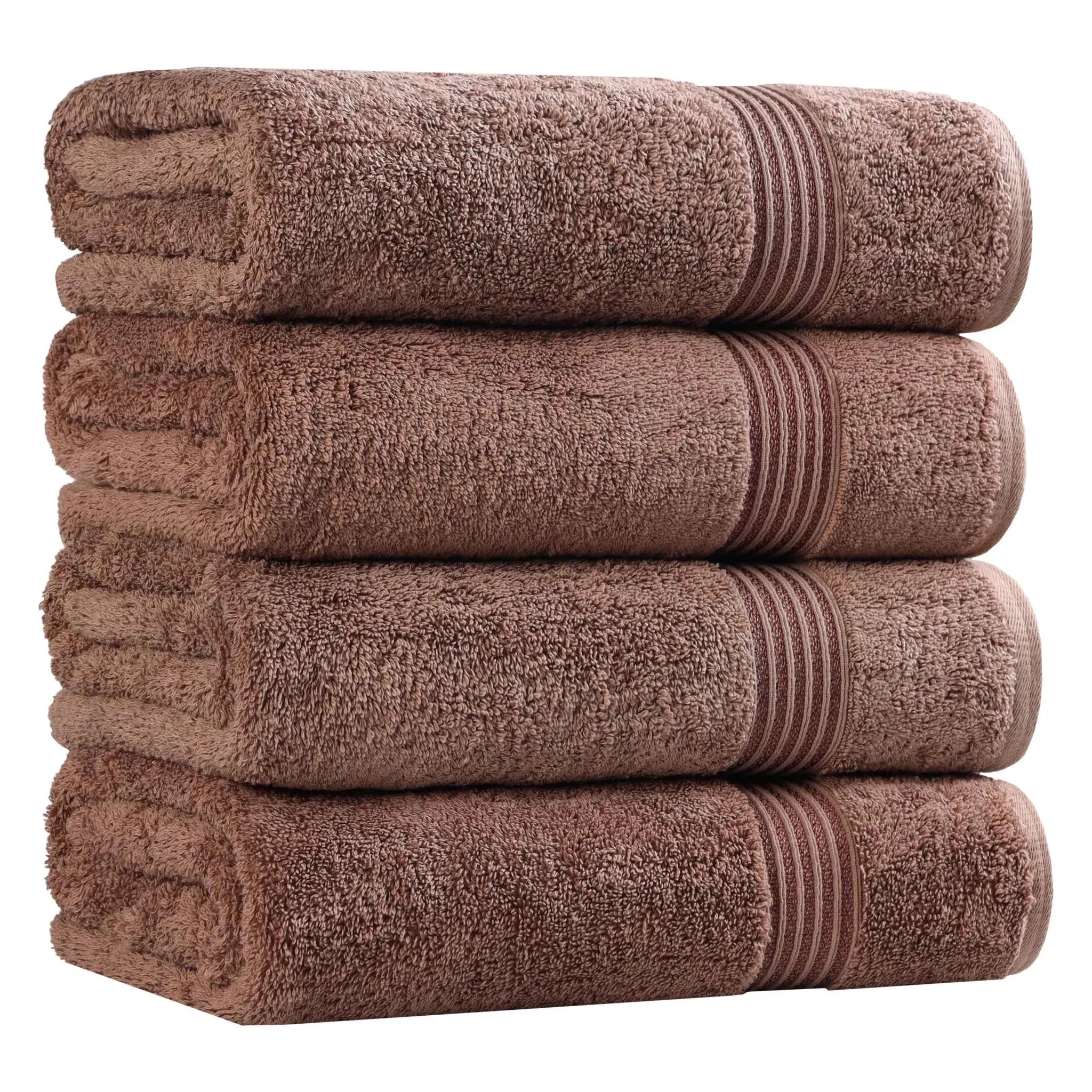 Premium Egyptian Cotton Bath Towels Set of 4 - Ultra Soft & Highly Absorbent Luxury Towels for Spa, Hotel & Home Use