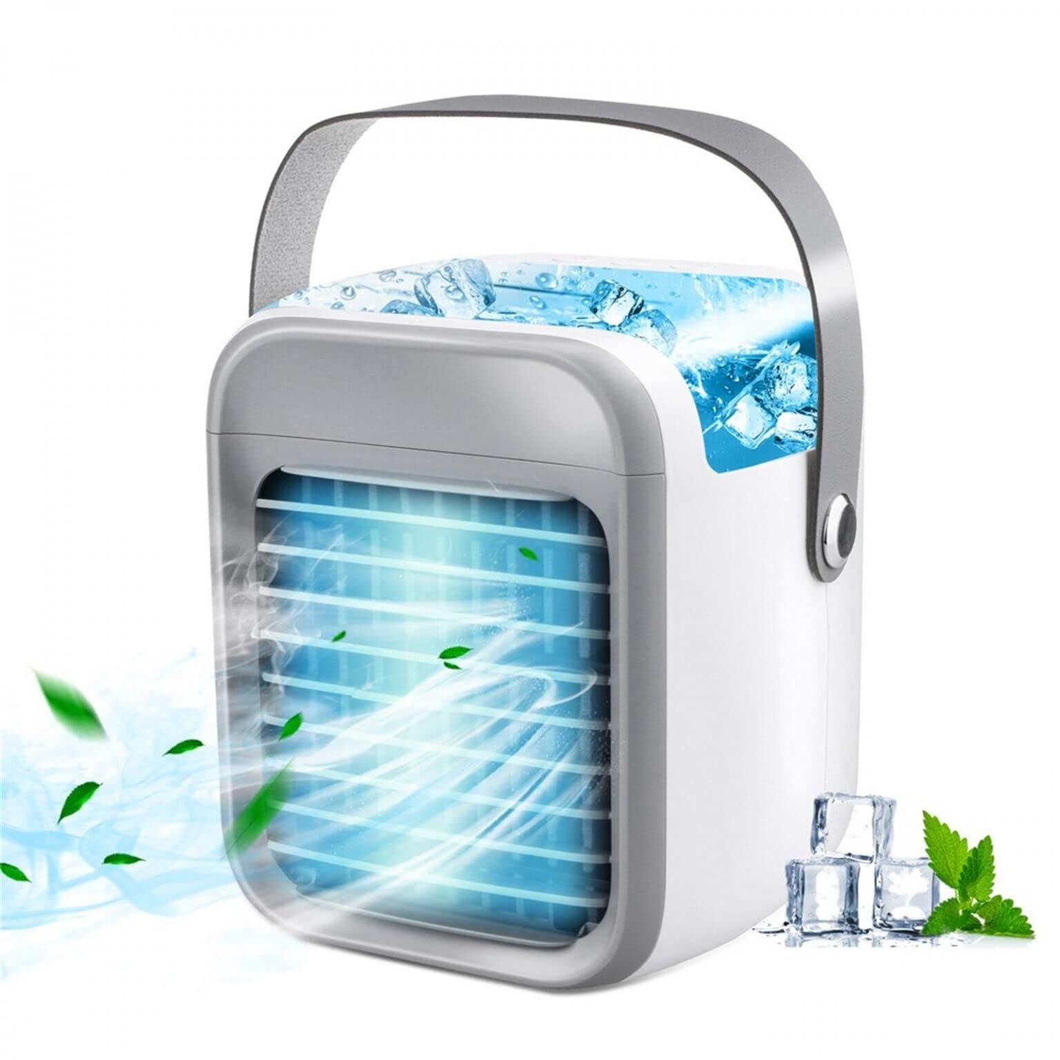 Portable Air Conditioner - Breeze Maxx Evaporative Air Cooler Fan, Personal Mini AC Unit for Home, Office & Travel - Gray | Stay Cool Anywhere with Compact Cooling