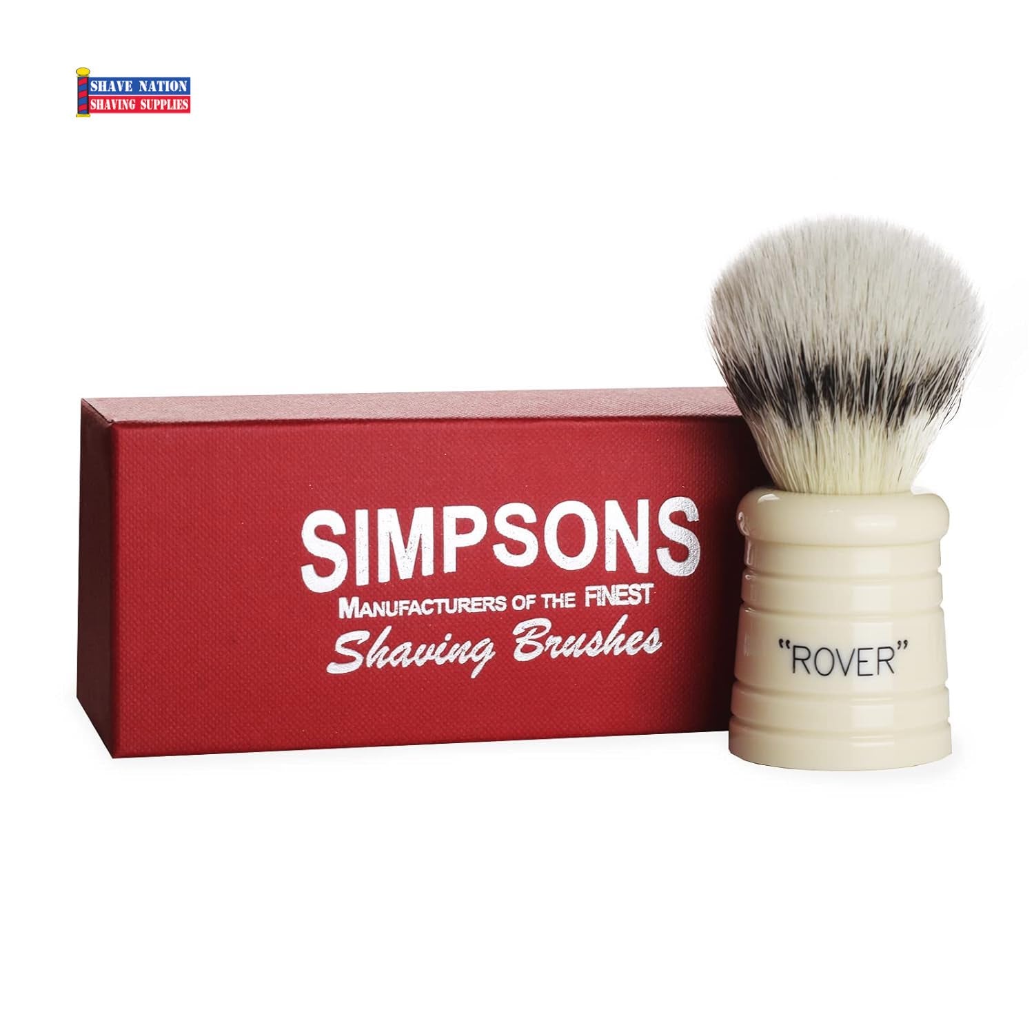 Simpsons Rover Platinum Synthetic Shaving Brush - Premium Soft Bristles for Men's Wet Shaving & Grooming - Perfect for Travel & Home Use