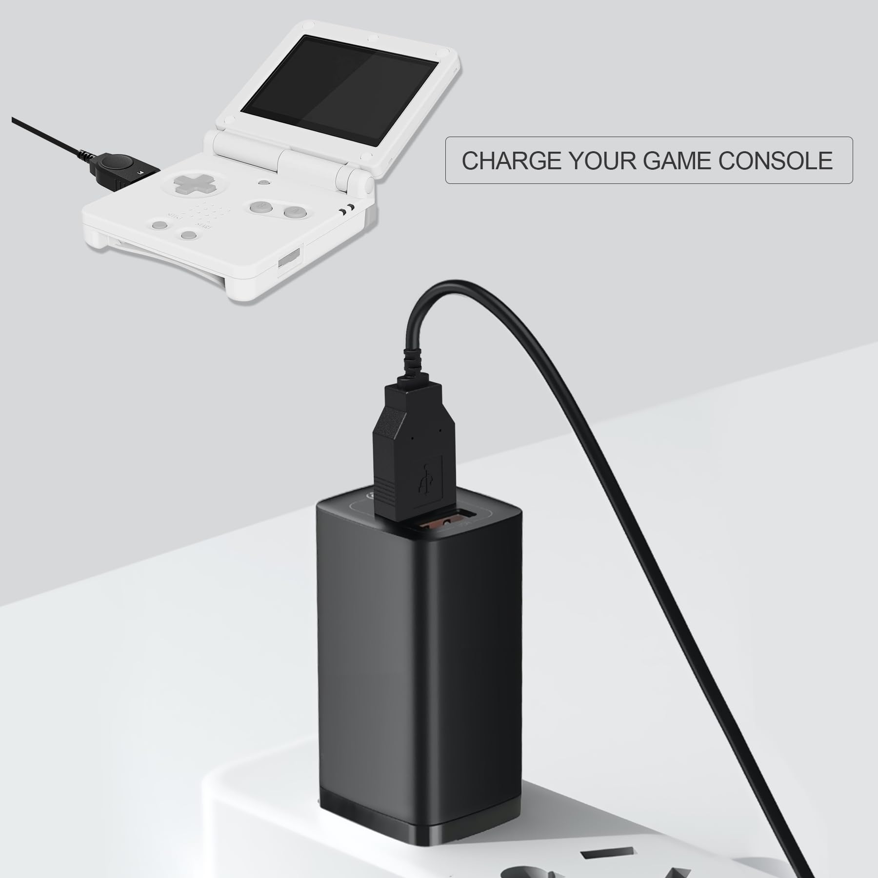 Original Nintendo DS & GBA SP USB Charger Cable - 3.9ft Long Black Replacement Power Cord for NDS/Gameboy Advance SP - Perfect for Gaming On-The-Go & Travel Accessories