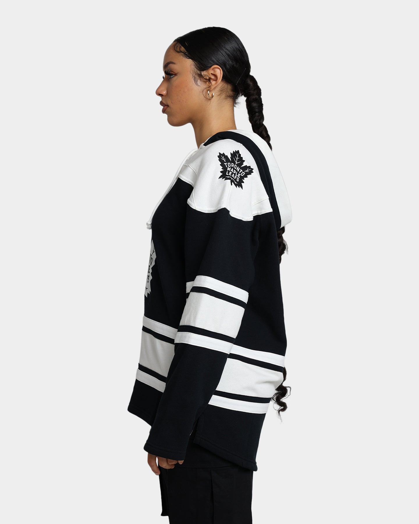 47 Brand Toronto Maple Leafs Superior Lacer Hoodie - Men's NHL Hockey Pullover Sweatshirt (Jet Black) - Perfect for Game Day, Casual Wear & Sports Fan Apparel