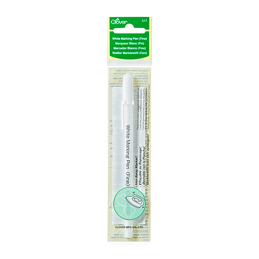 Clover White Marking Pen - Fabric & Quilting Marker for Sewing, Crafting, and DIY Projects - Perfect for Tailoring, Embroidery, and Scrapbooking