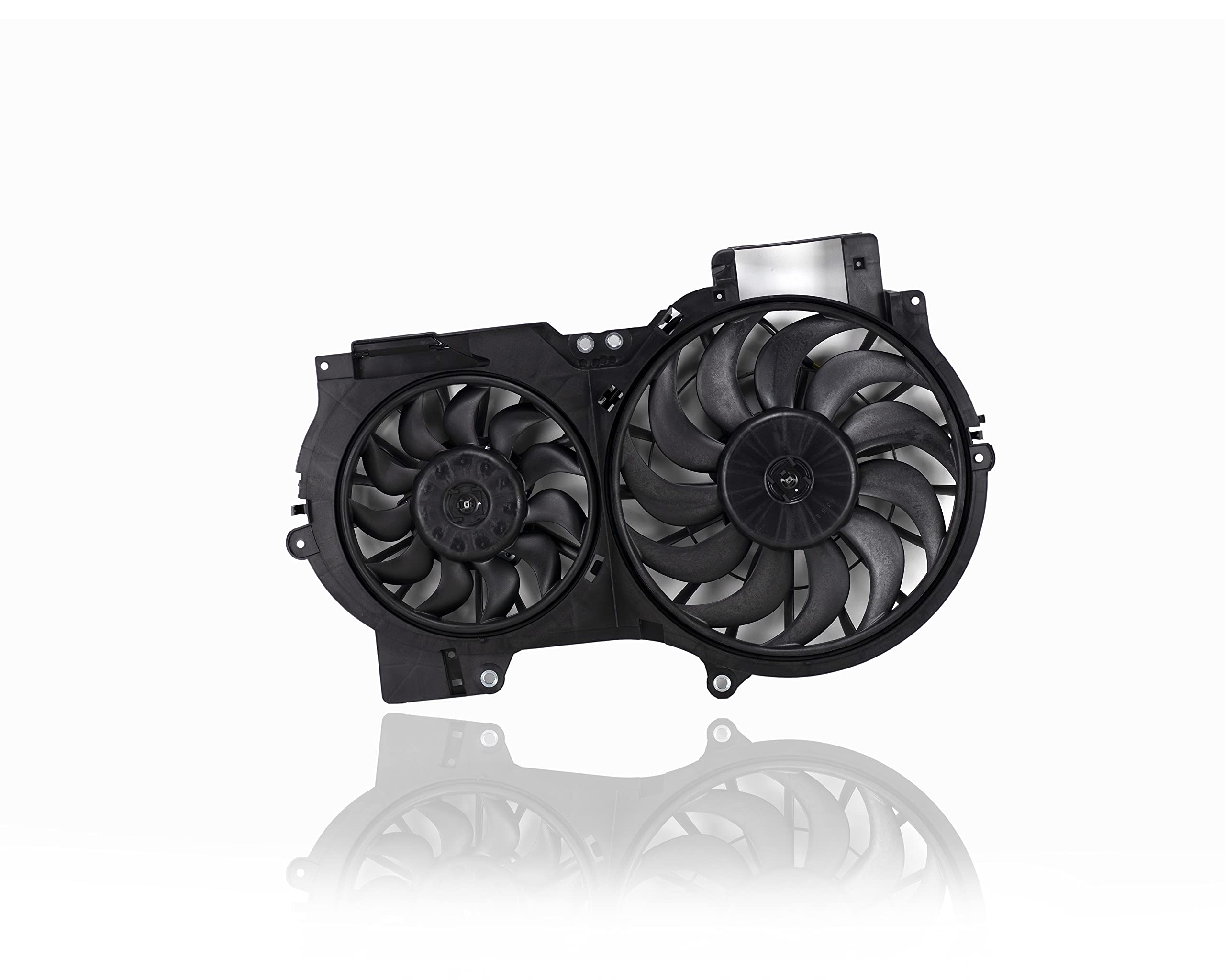 Dual Radiator and Condenser Fan Assembly Compatible with 2005-2011 Audi A6/S6 3.2L & 2009-2011 3.0L - Direct Replacement for 4F0959455A (No Control Module) - Perfect for Engine Cooling System Repair & Maintenance