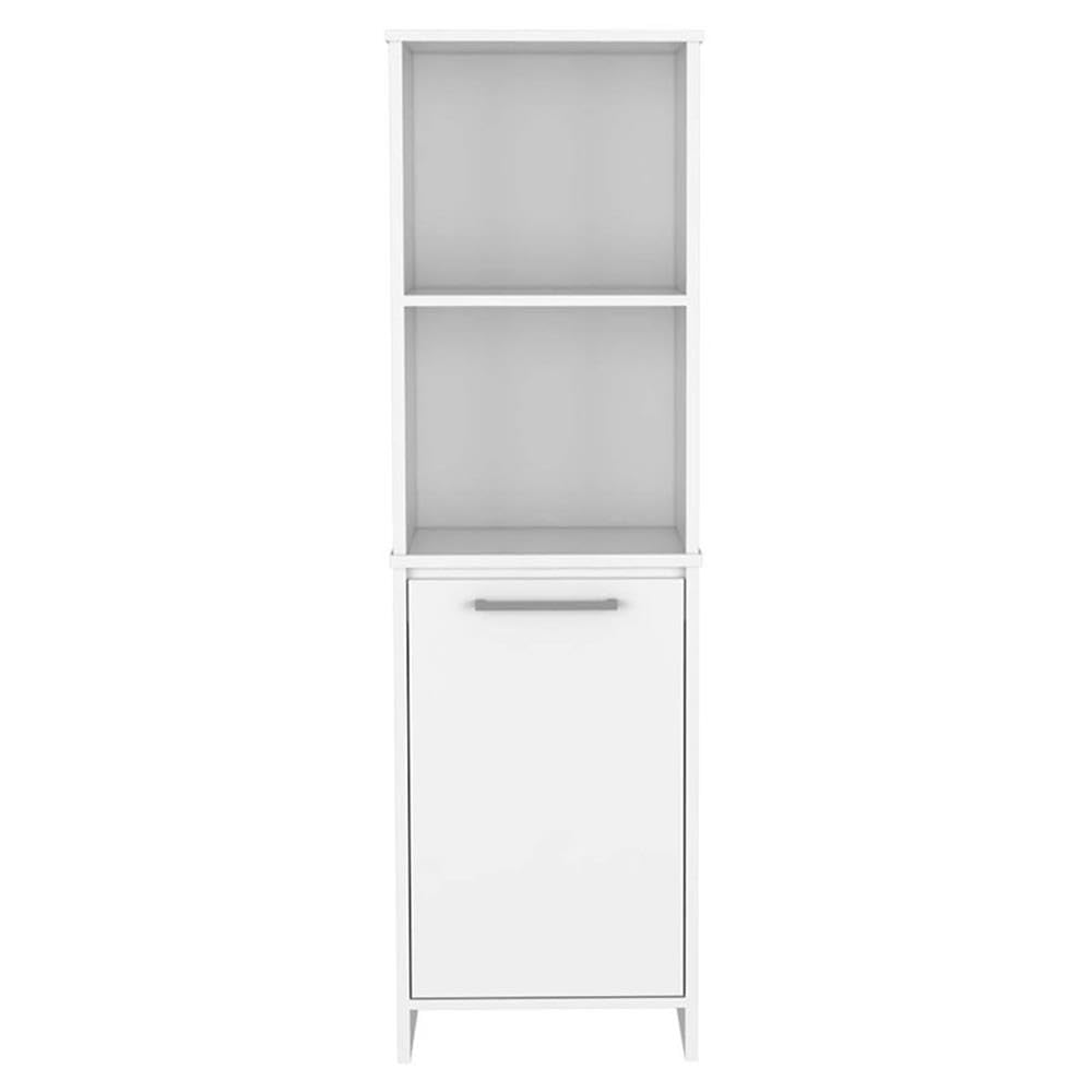 Modern White Wood Pantry Cabinet for Kitchen Storage - Organize Spices, Dry Food & Kitchen Essentials | Perfect for Small Spaces & Open Shelving