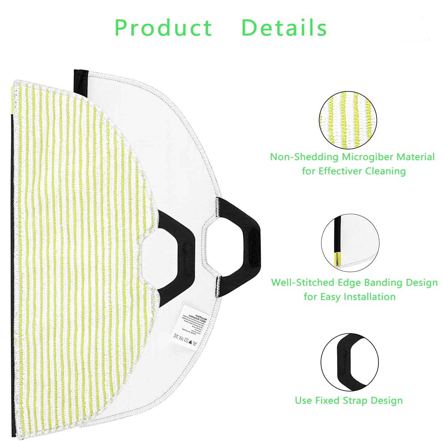 KVLZ Washable Reusable Microfiber Replacement Pads for Shark AV2610WA RV2610WA RV2620WD RV2401WD RV2610WFUS AI Ultra 2-in-1 Robot Vacuum Mop - Soft Cleaning Pads for Hardwood Floors, Tile & Carpets - Perfect for Pet Hair, Dust & Daily Cleaning