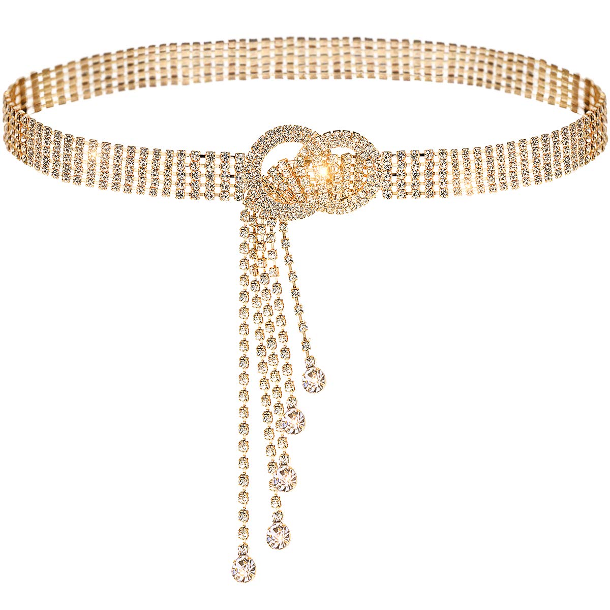 Sparkly Rhinestone Crystal Chain Belt for Women - Elegant O-Ring Waistband for Dresses & Evening Wear | Perfect Gift for Brides, Prom & Special Occasions