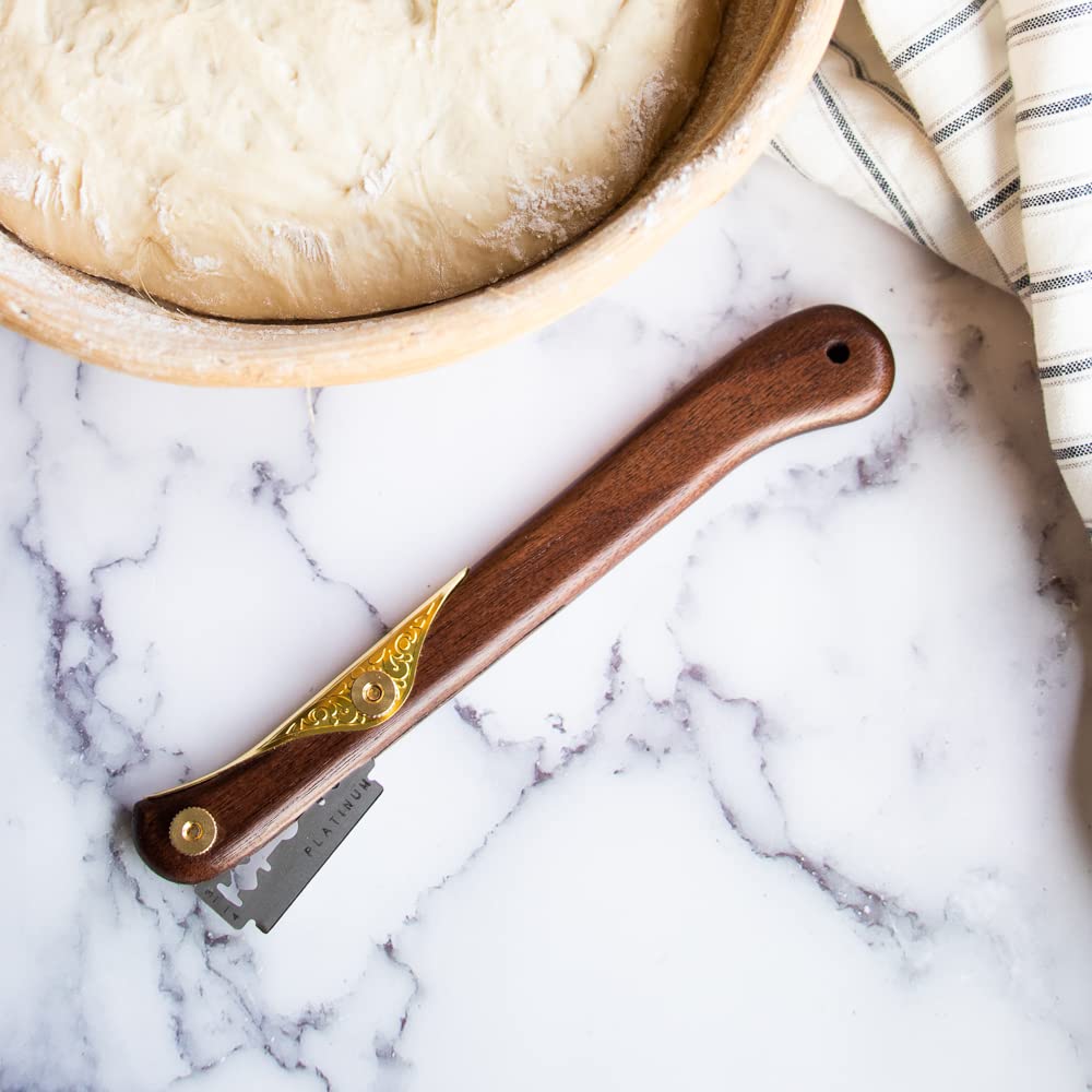 Premium Zatoba American Black Walnut Bread Lame - Professional Scoring Knife for Artisan Sourdough Baking - Perfect for Home Bakers & Professional Bakers (Great Gift for Bread Lovers)