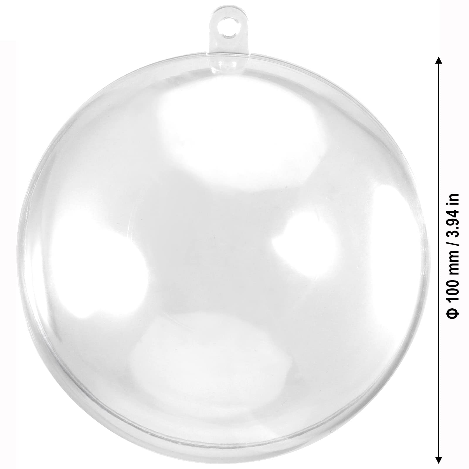 MANCHAP 30-Pack 100mm Clear Plastic Fillable Ornament Balls - Transparent Acrylic Christmas Baubles for DIY Crafts, Holiday Decor, Wedding Centerpieces & Party Decorations | Perfect for Tree Decor, Gift Filling & Home Decoration