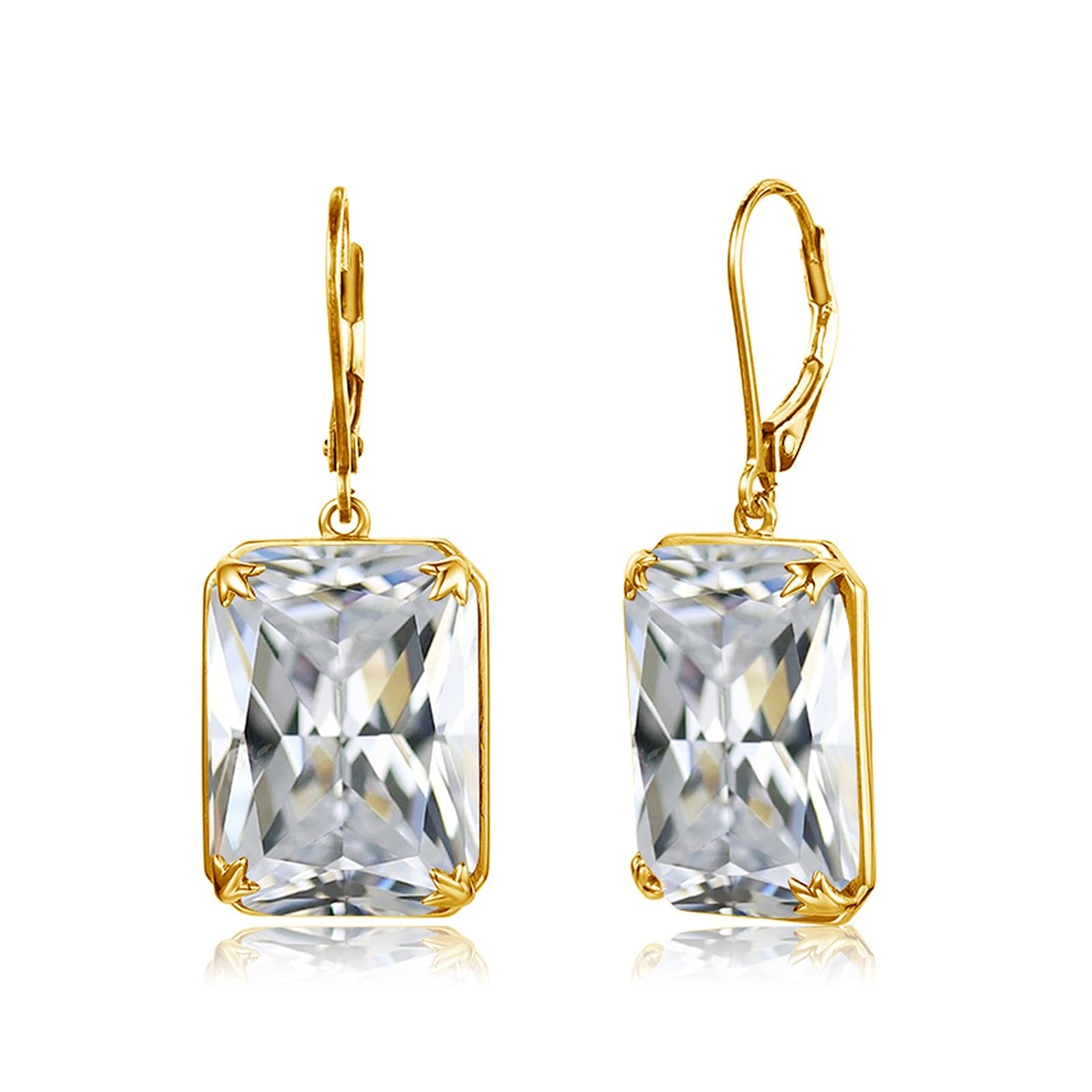 GAOXING 925 Sterling Silver Amethyst Earrings for Women - Elegant Fine Jewelry Gift with White Zircon Gemstones | Perfect for Weddings, Parties & Special Occasions
