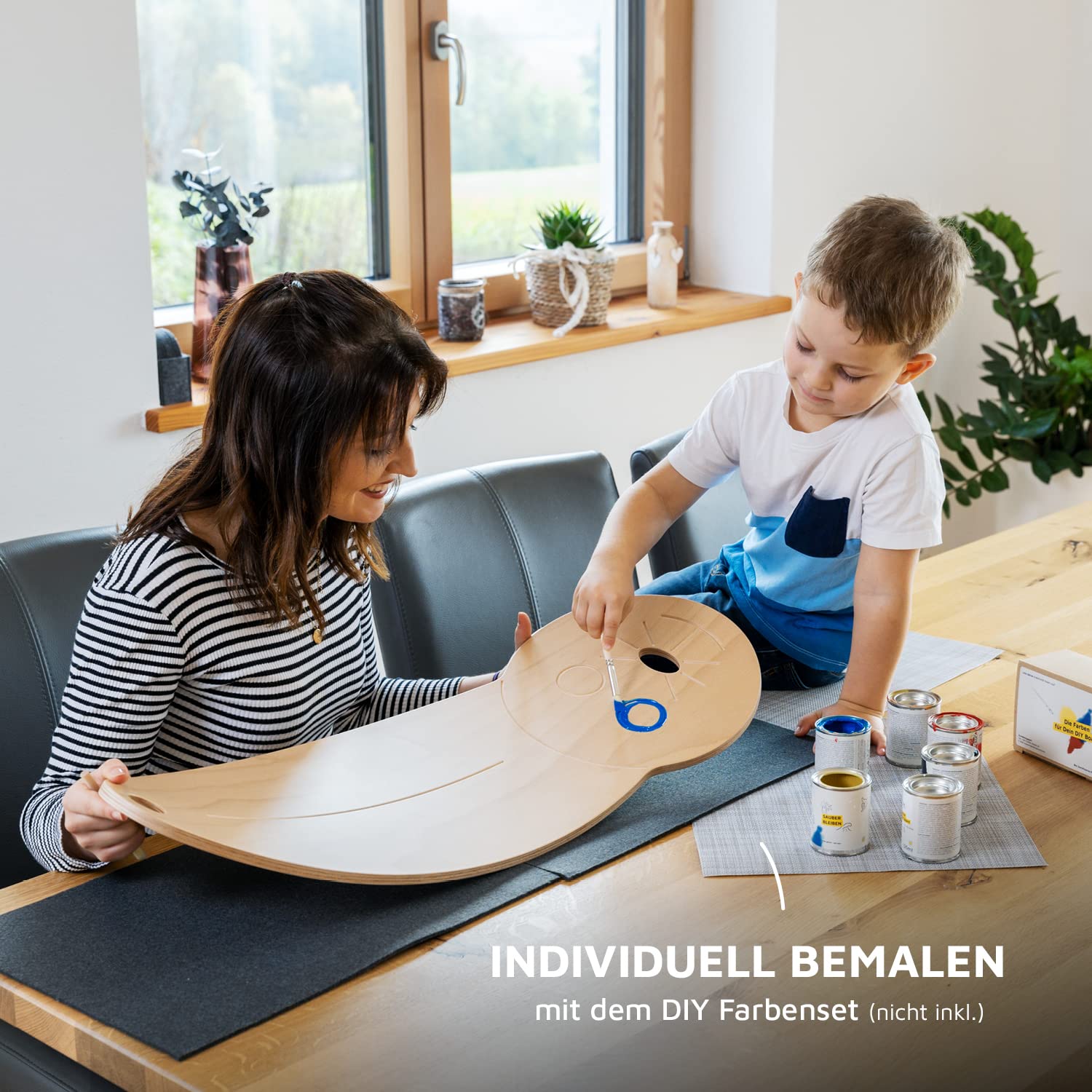 WAHU Wooden Balance Board - Rocker Roller Surf Balance Board for Kids & Adults - 100% Natural Wood - Improve Balance & Core Strength - Perfect for Surf Training, Yoga & Fitness at Home
