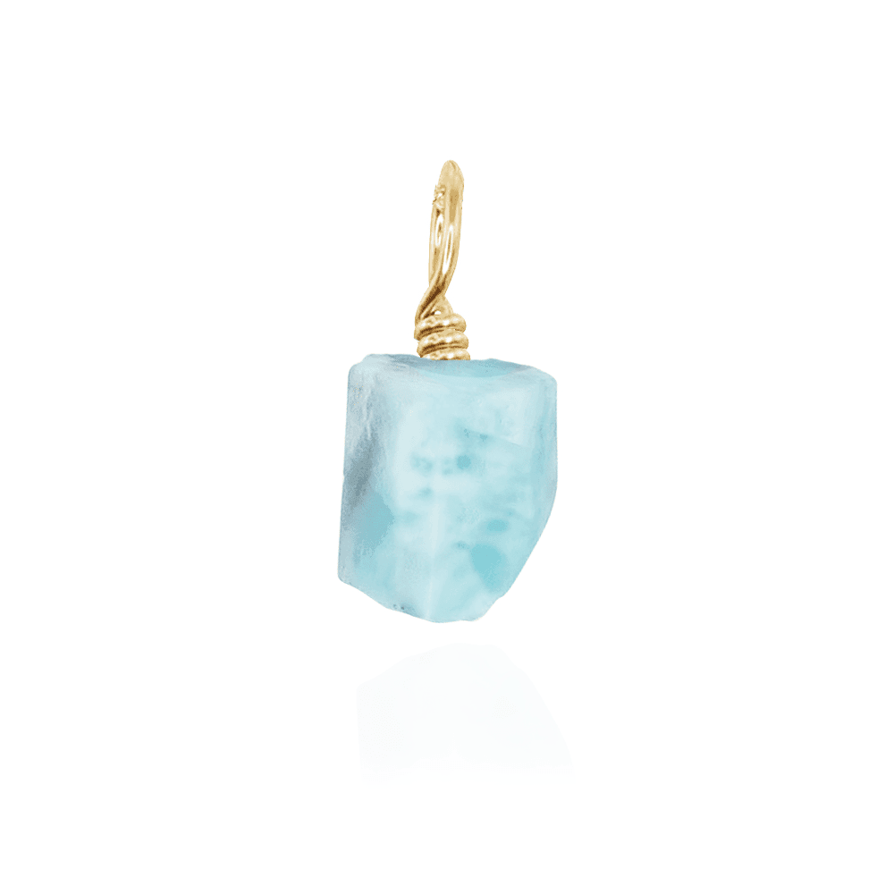 Natural Raw Larimar Crystal Pendant Necklace - Handmade Blue Stone Jewelry for Women - Perfect for Beach Vacation, Boho Style & Spiritual Healing